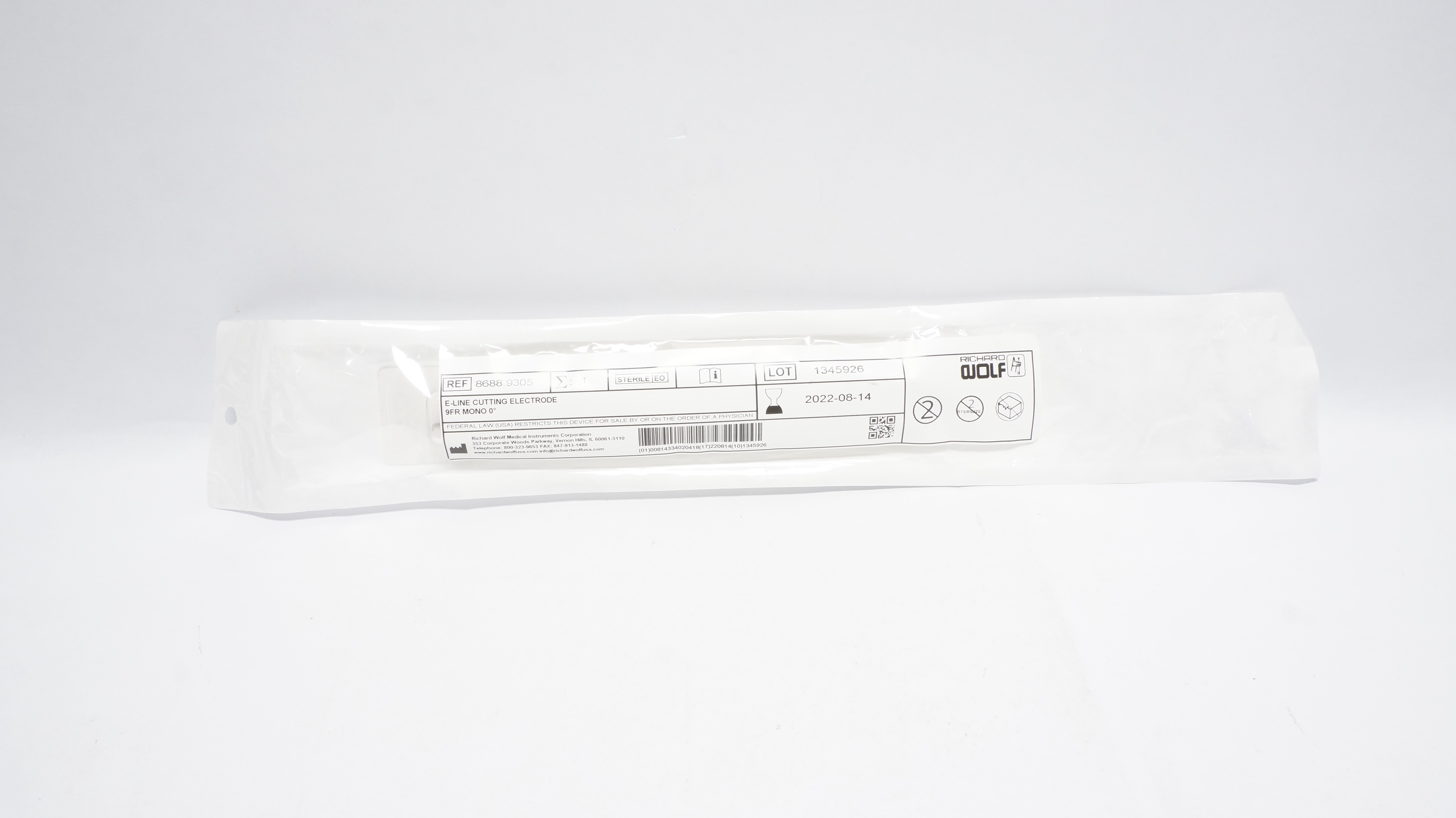 Richard Wolf 8688.9305 E-Line Cutting Electrode 9Fr Mono 0° (x)