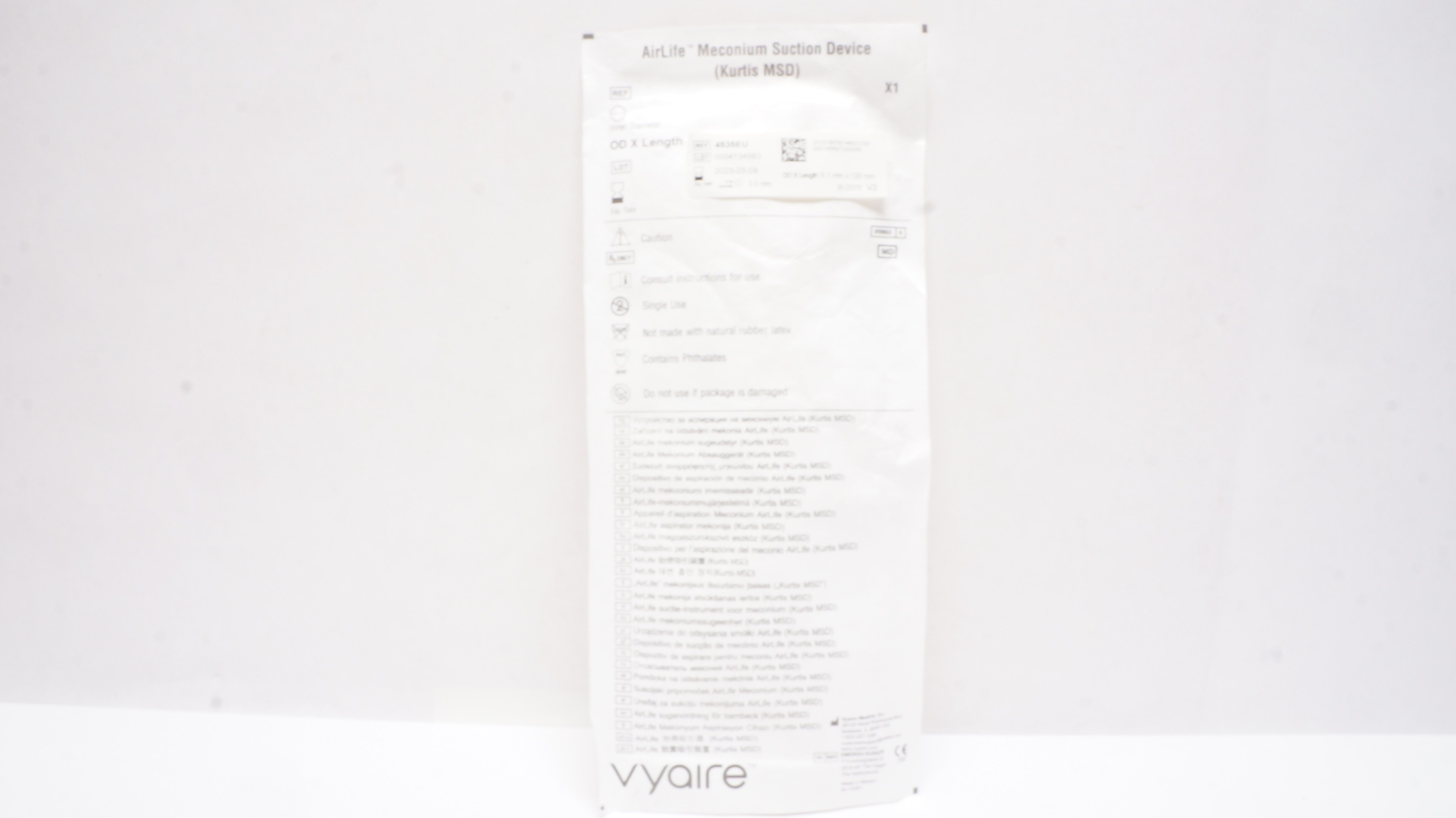 Vyaire 4535EU AirLife Meconium Suction Device, Kurtis MSD 3.5 x 5.1 x 120mm (x)