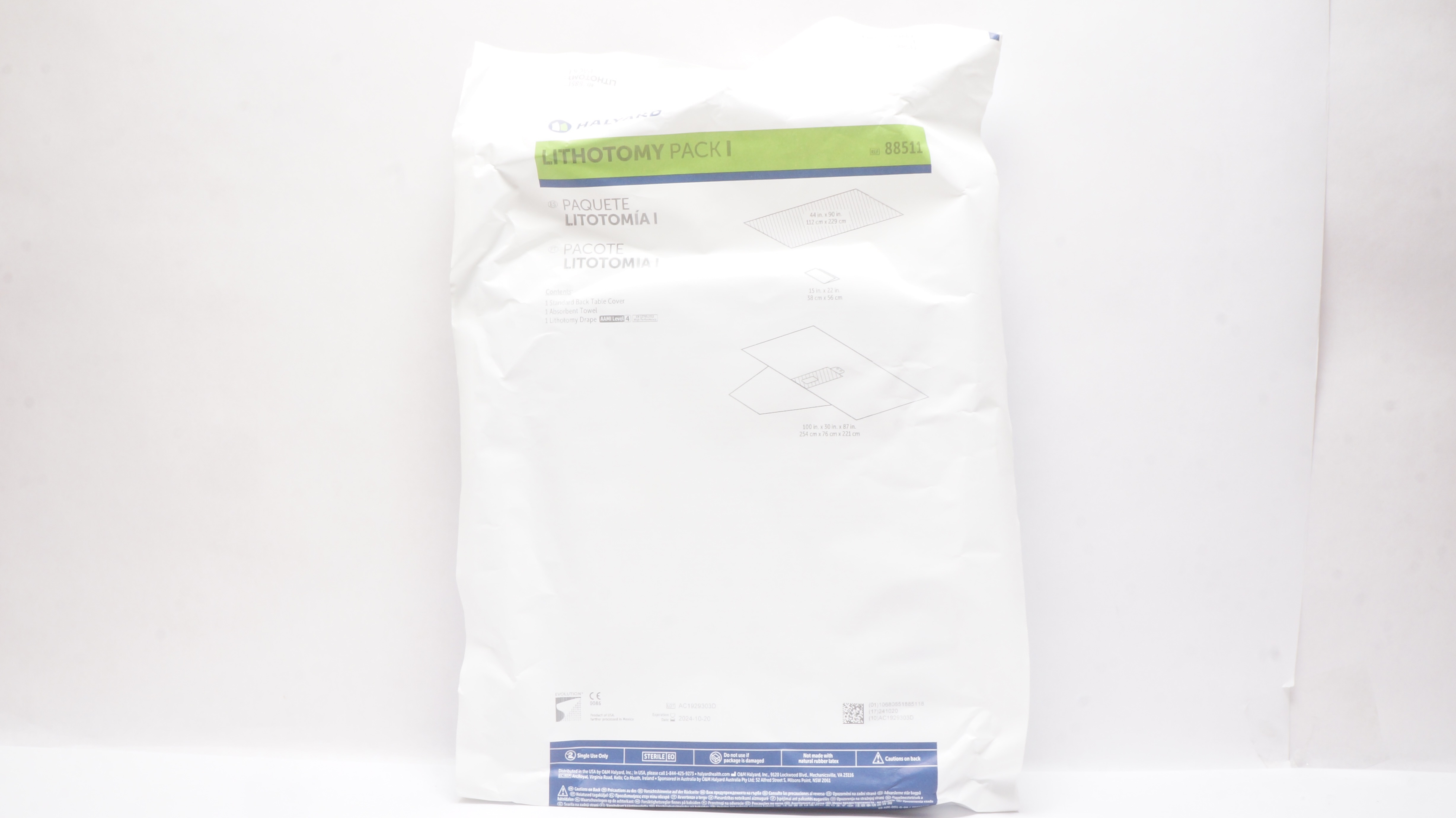 Halyard 88511 Lithotomy Pack I 44inch x 90inch