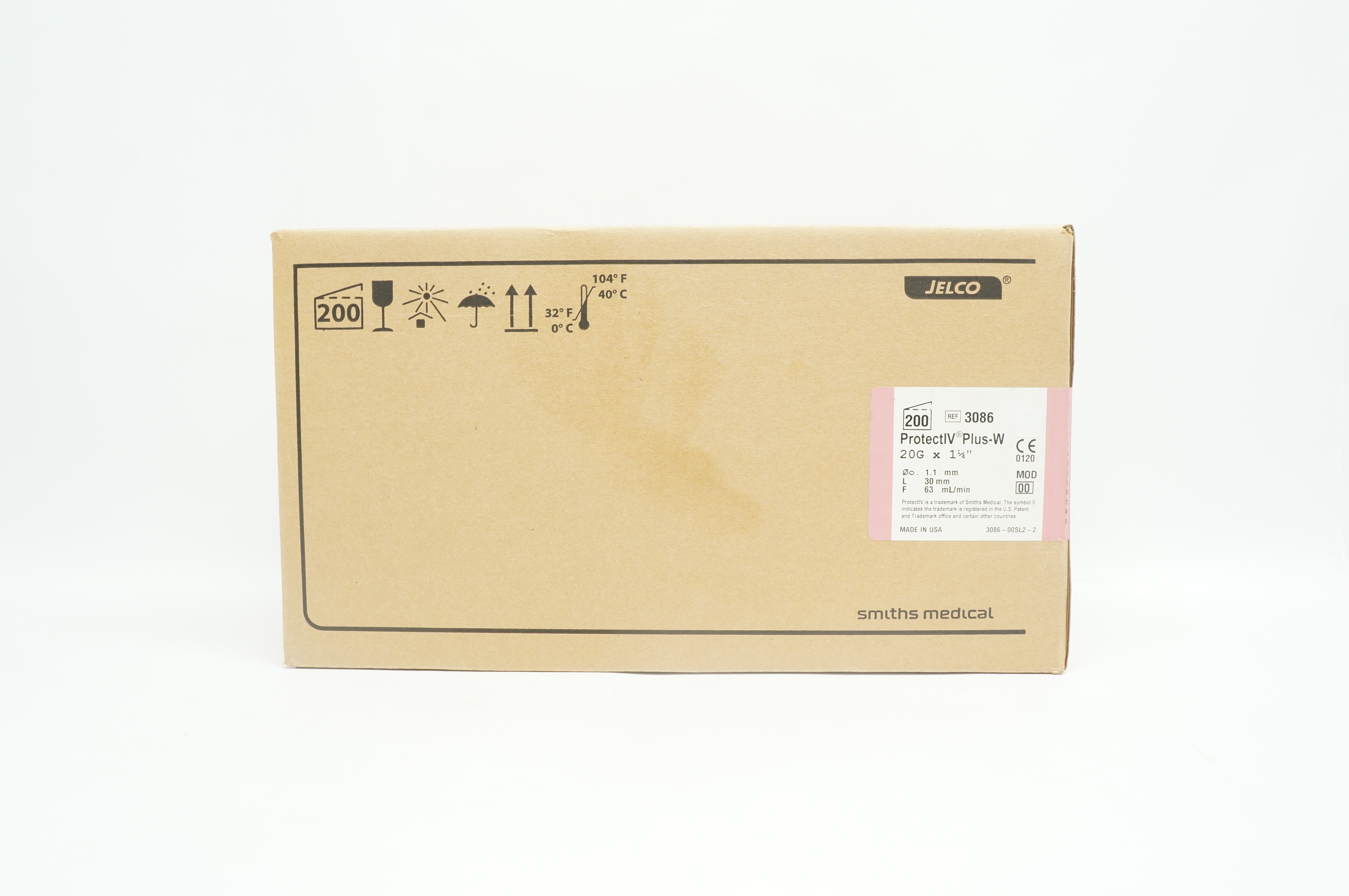 Smiths Medical 3086 ProtectIV Cath. Radiopaque 20G x 1-1/4in. - Case of 200 (x)
