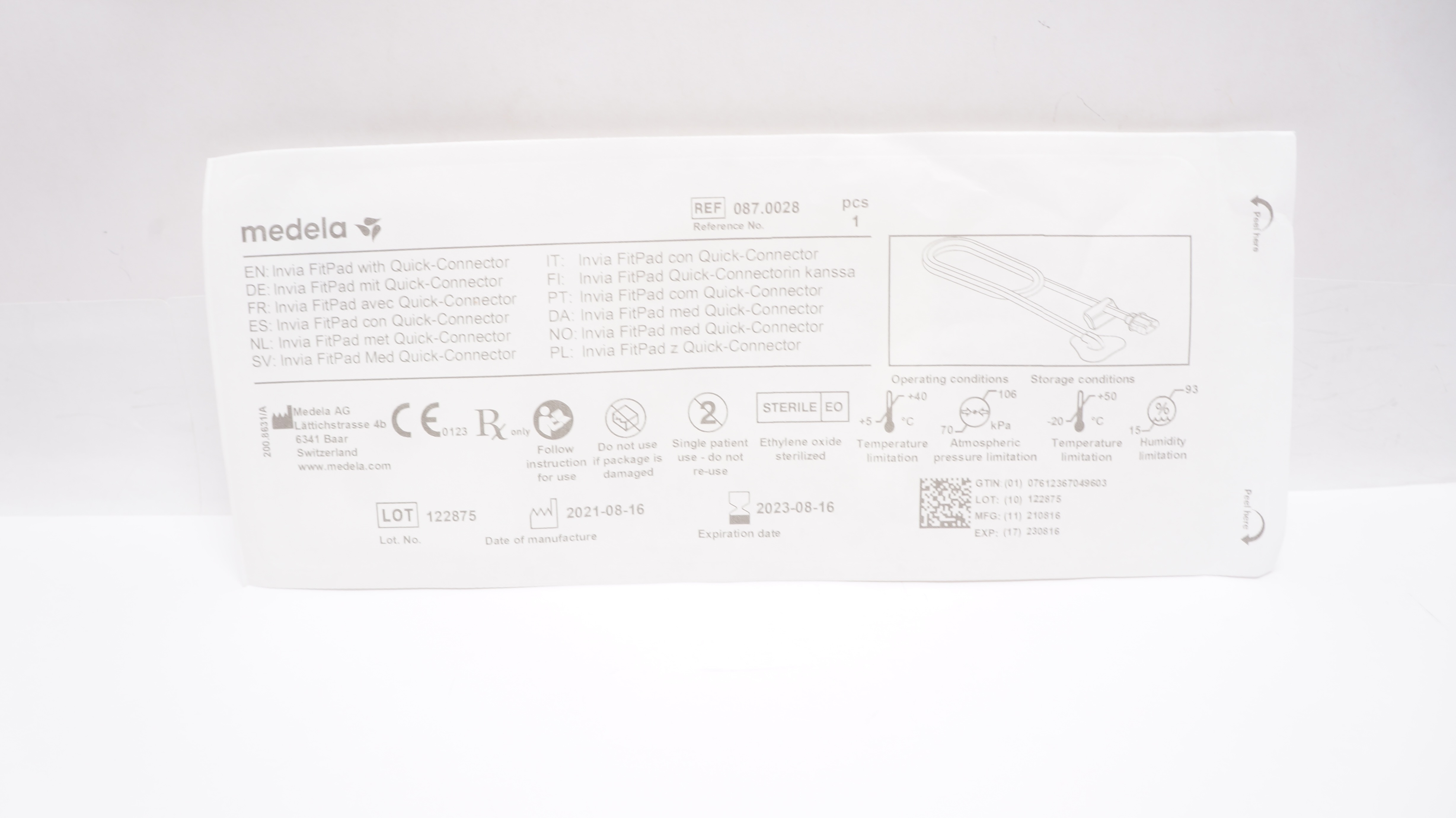Medela 087.0028 Invia FitPad with Quick-Connector (x)
