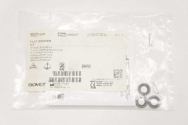 Biomet 14097 Flat Washer 6.5