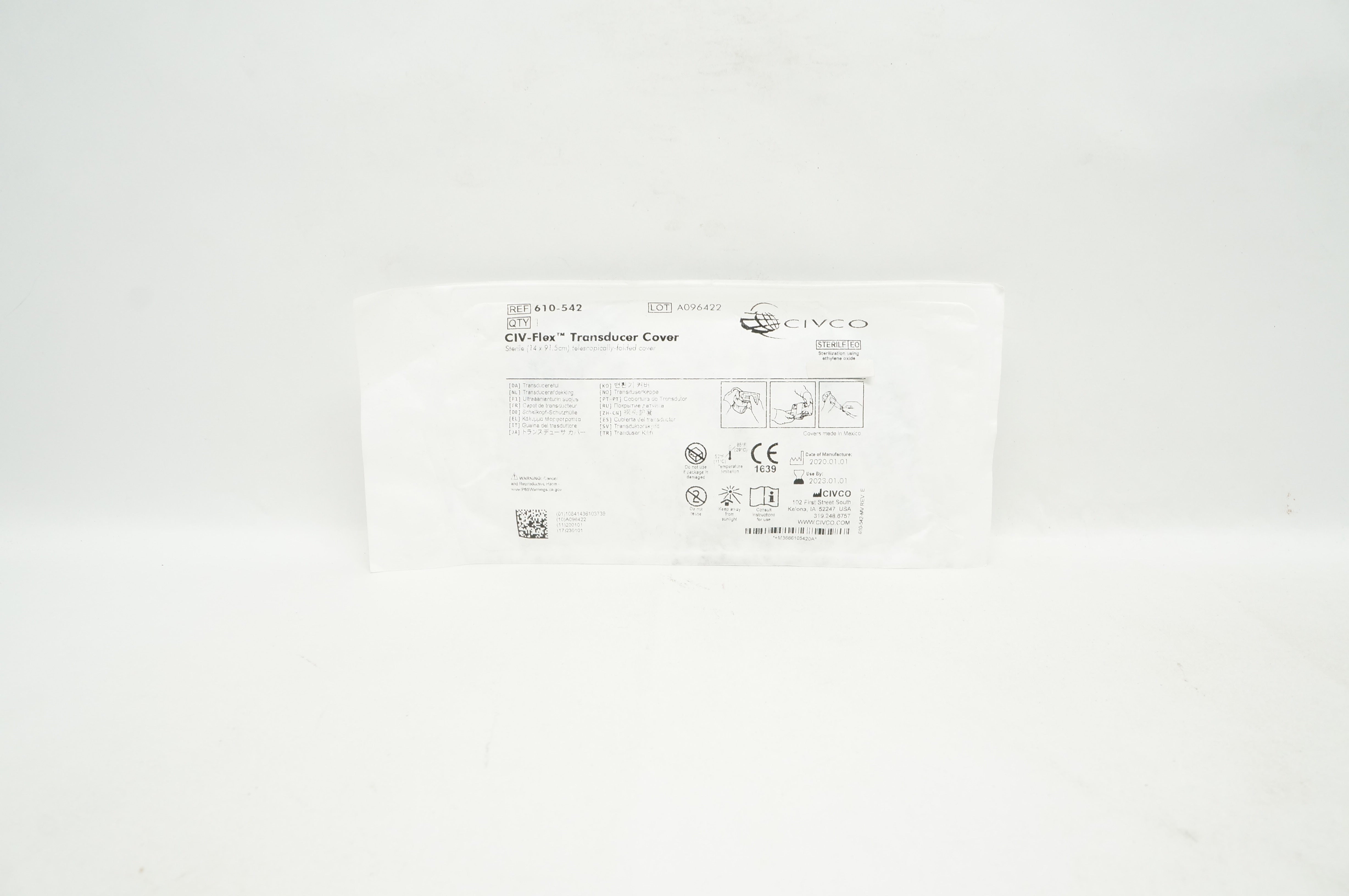 Civco 610-542 CIV-Flex Transducer Cover 14 x 91.5 cm