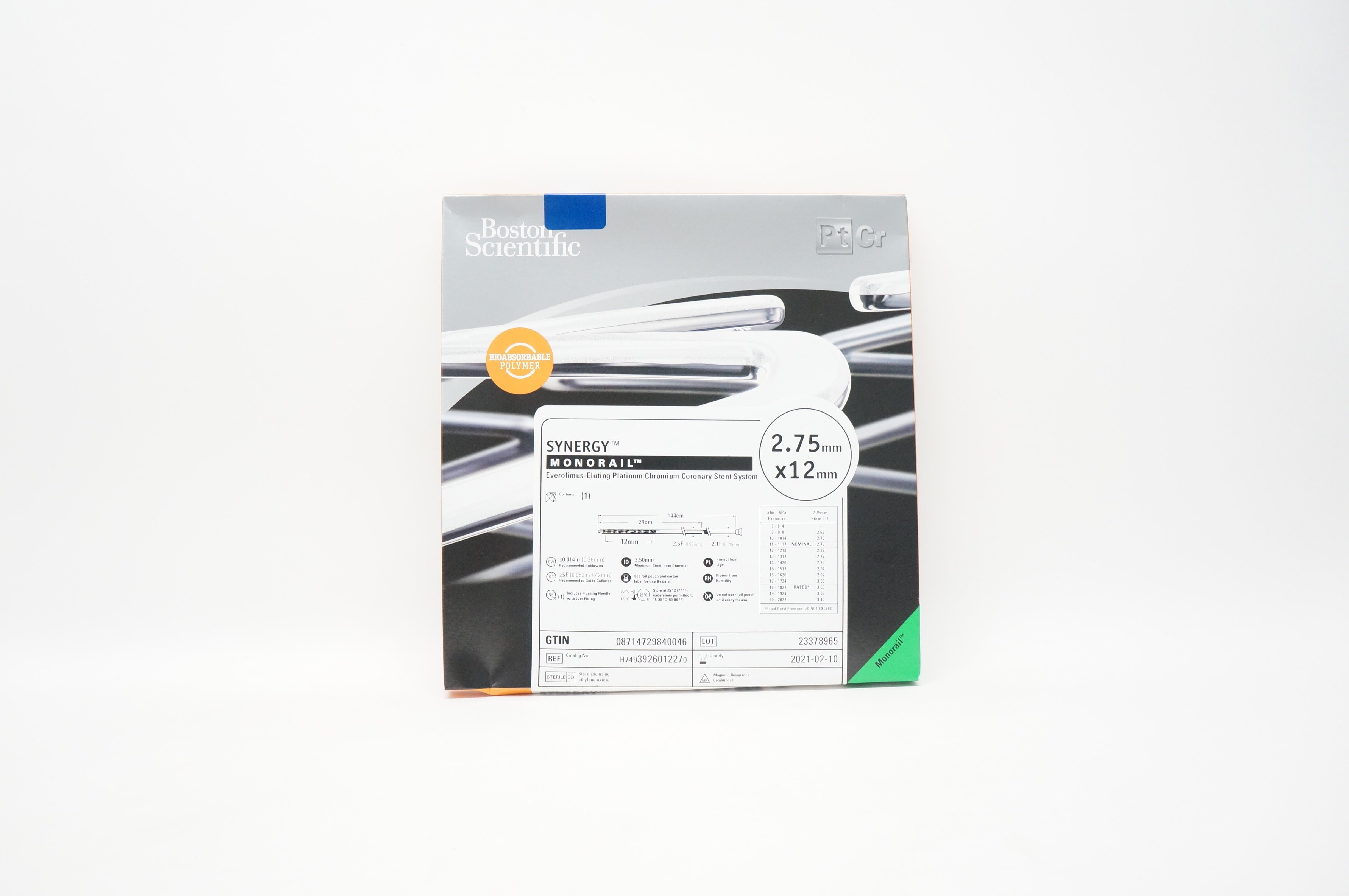 Boston Scientific H7493926012270 Monorail Coronary Stnt System 2.75mm x 12mm (x)