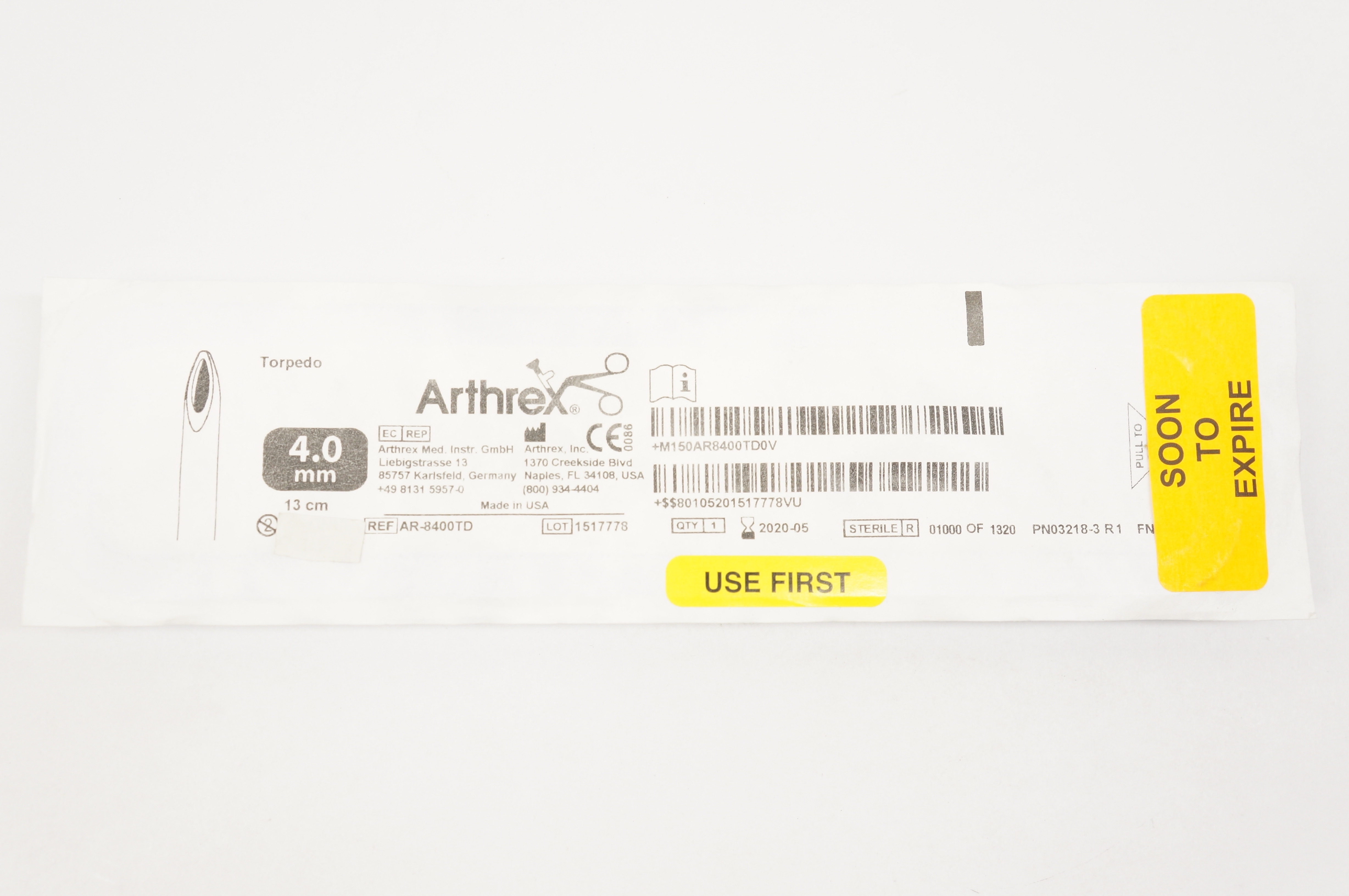 Arthrex AR-8400TD Torpedo 4.0mm x 13cm (x)