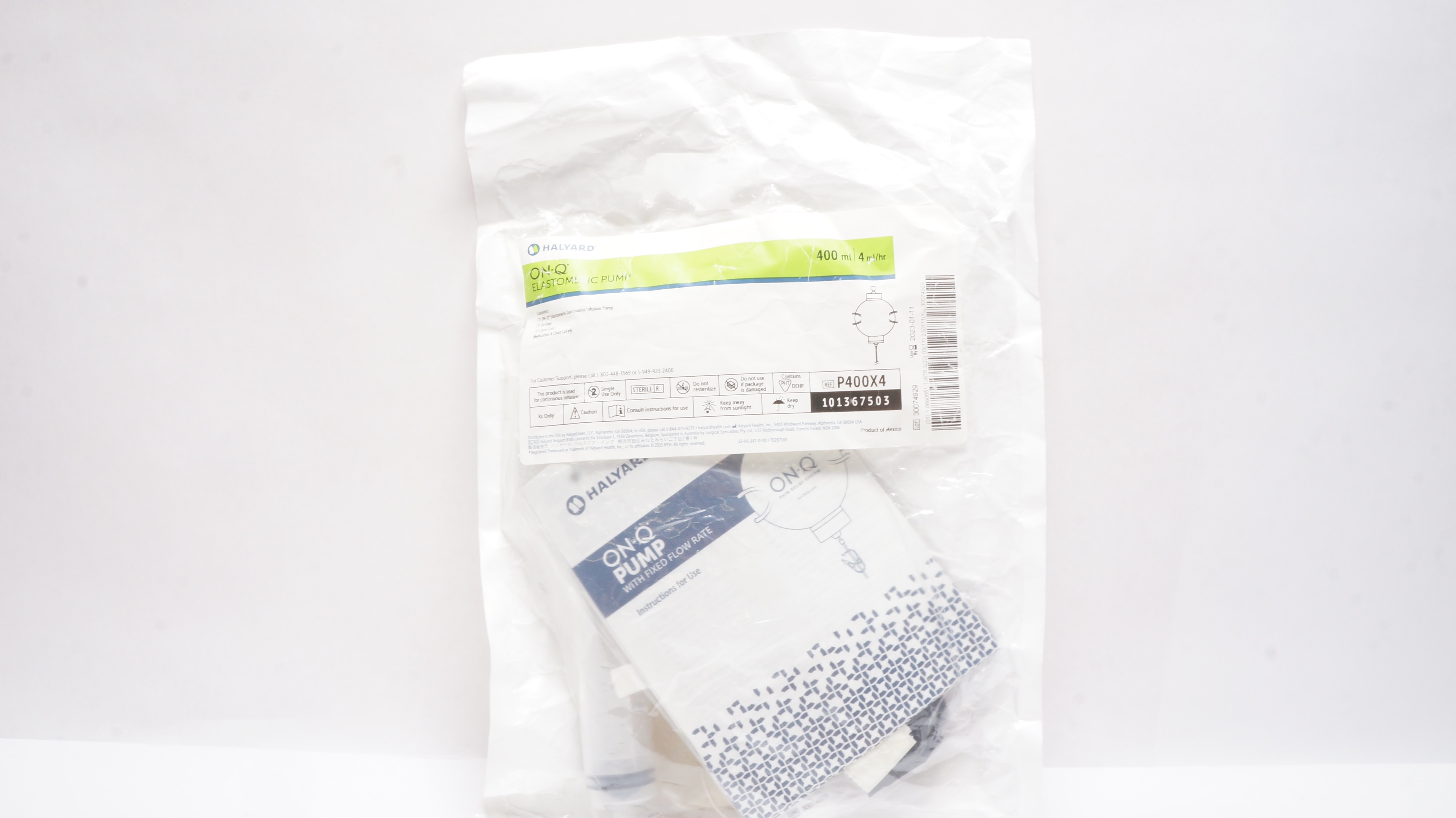 Halyard P400X4D On-Q Elastomeric Pump 400ml (x)