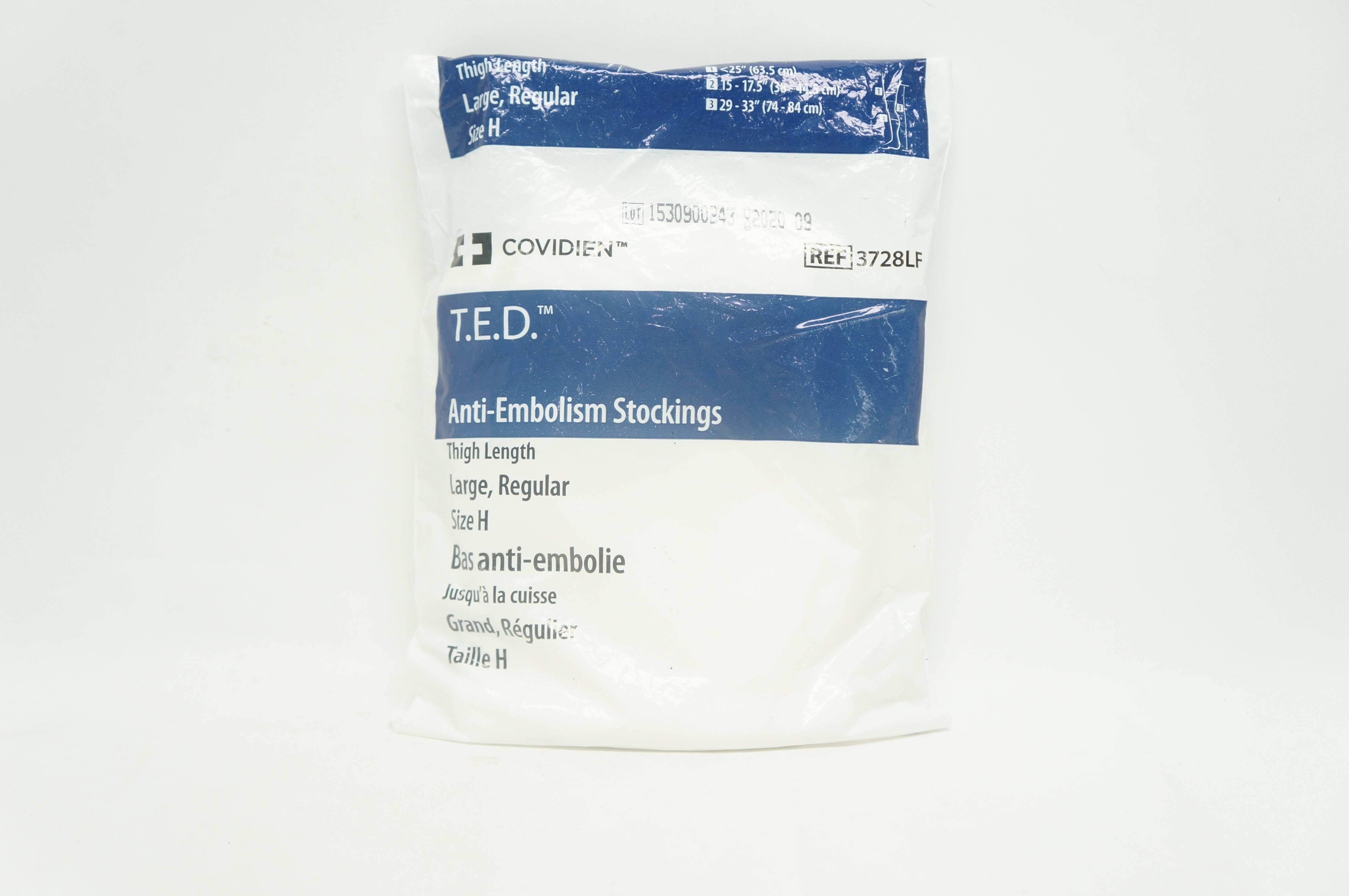 Covidien 3728LF T.E.D. Anti-Embolism Stockings Regular Large Size H (x)