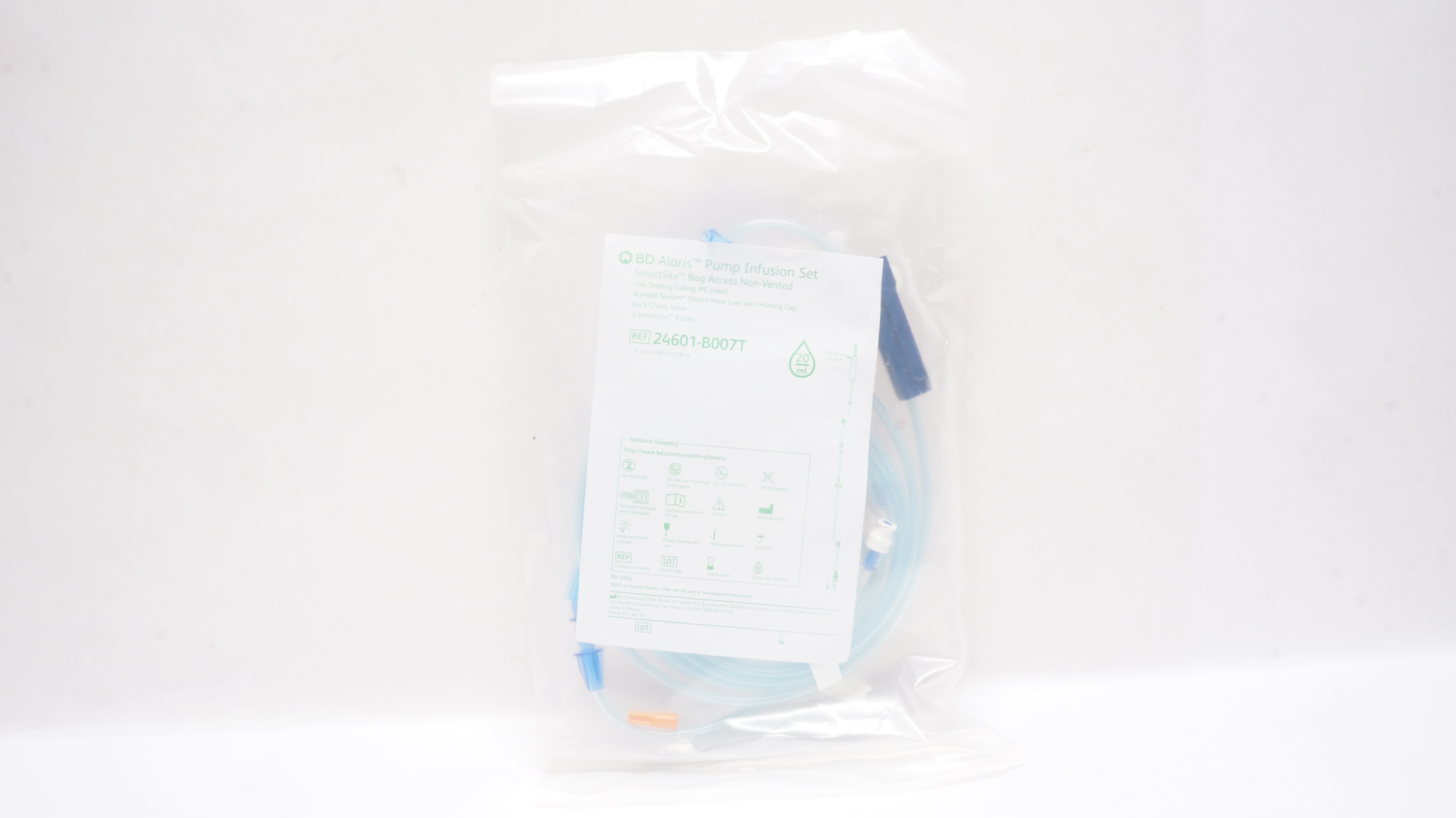 BD 24601-B007T Alaris Pump Infusion Set Bag Access 24ml x 118inch 20Drops/mL