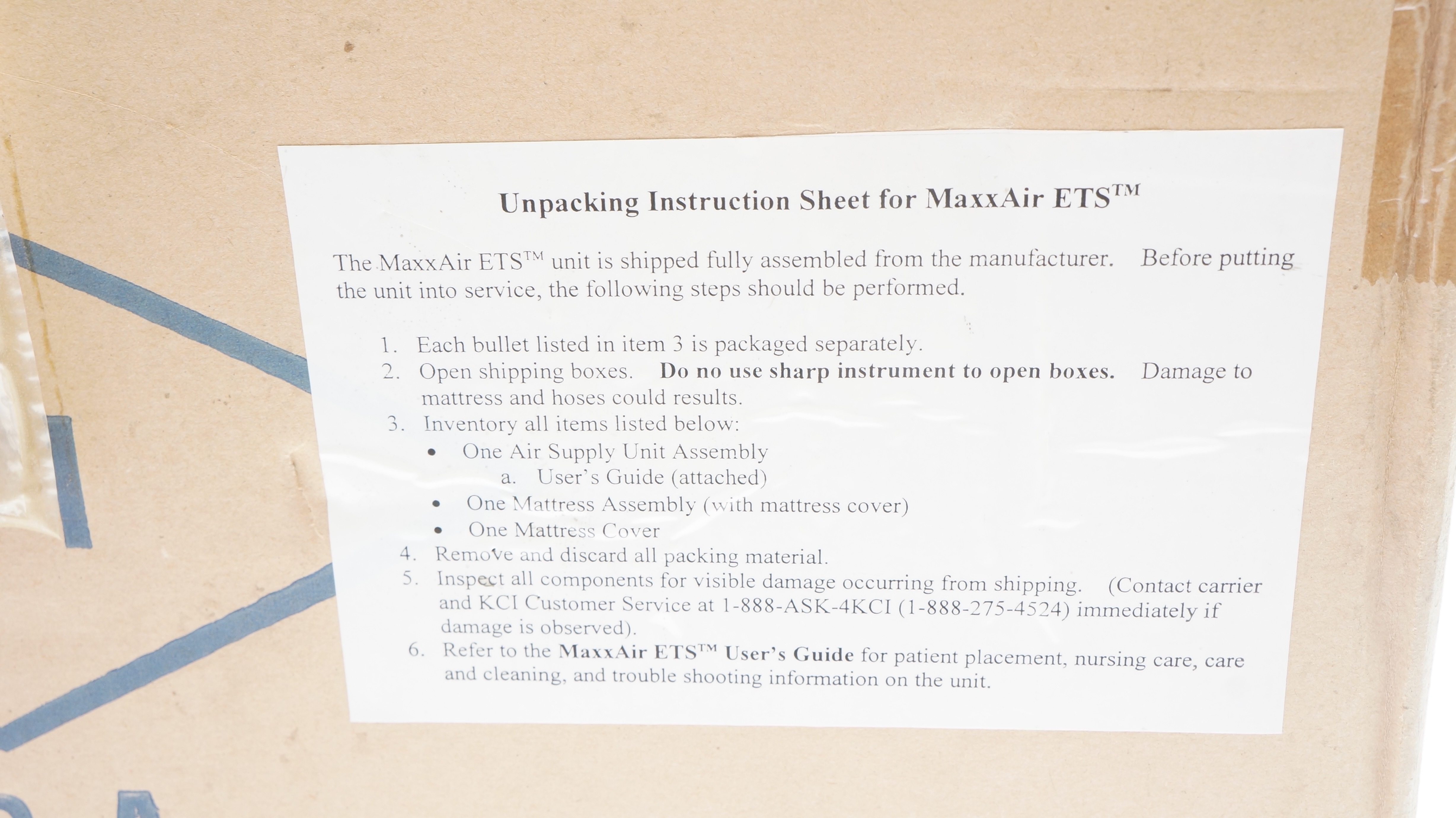 KCI MTAW01516 MaxxAir ETS, Model 60070, MAXXAIR AIR SUPPLY UNIT