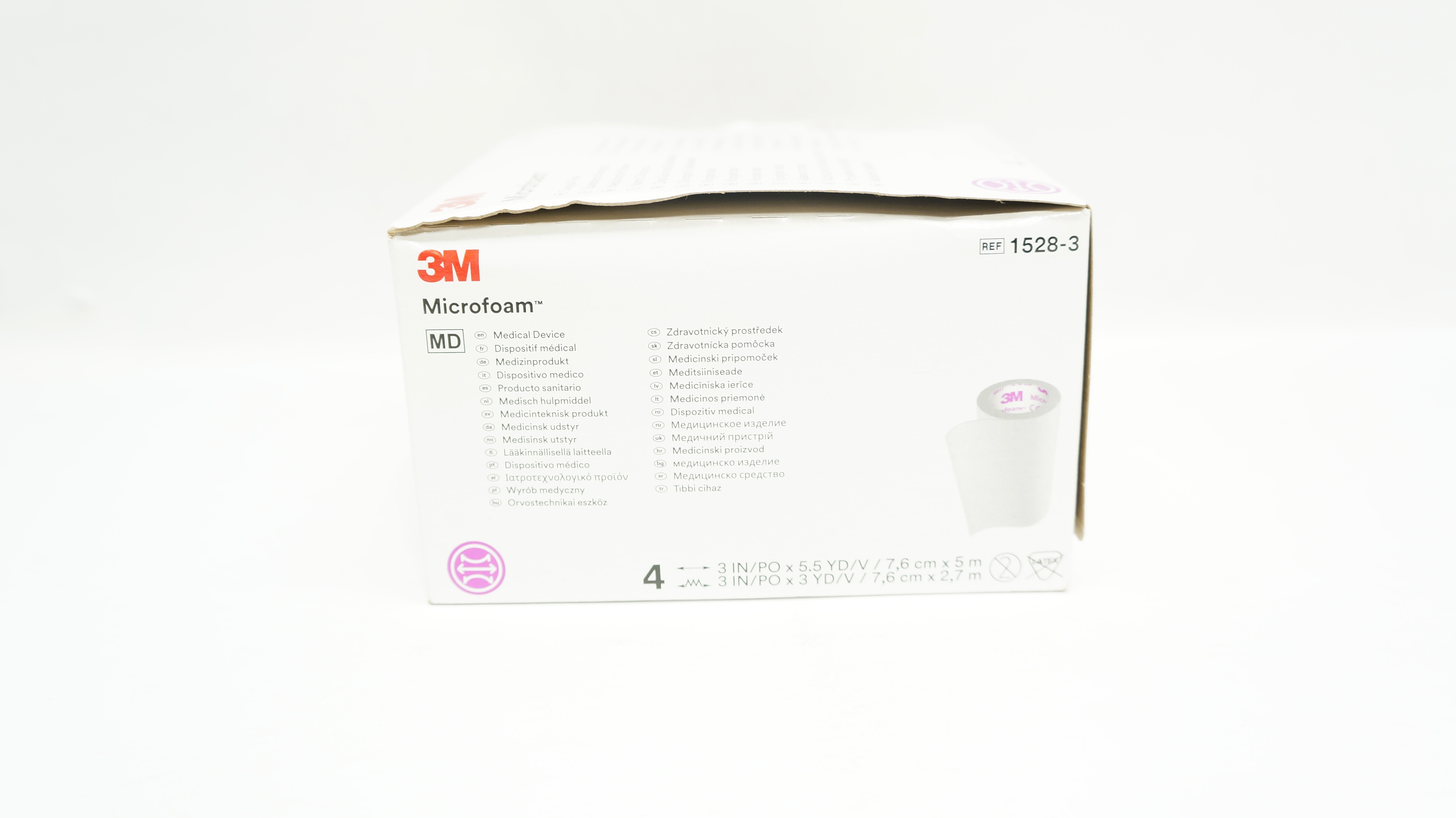 3M 1528-3 Microfoam Surgical Tape 3inch x 5.5yd 3inch x 3yd - Box of 4