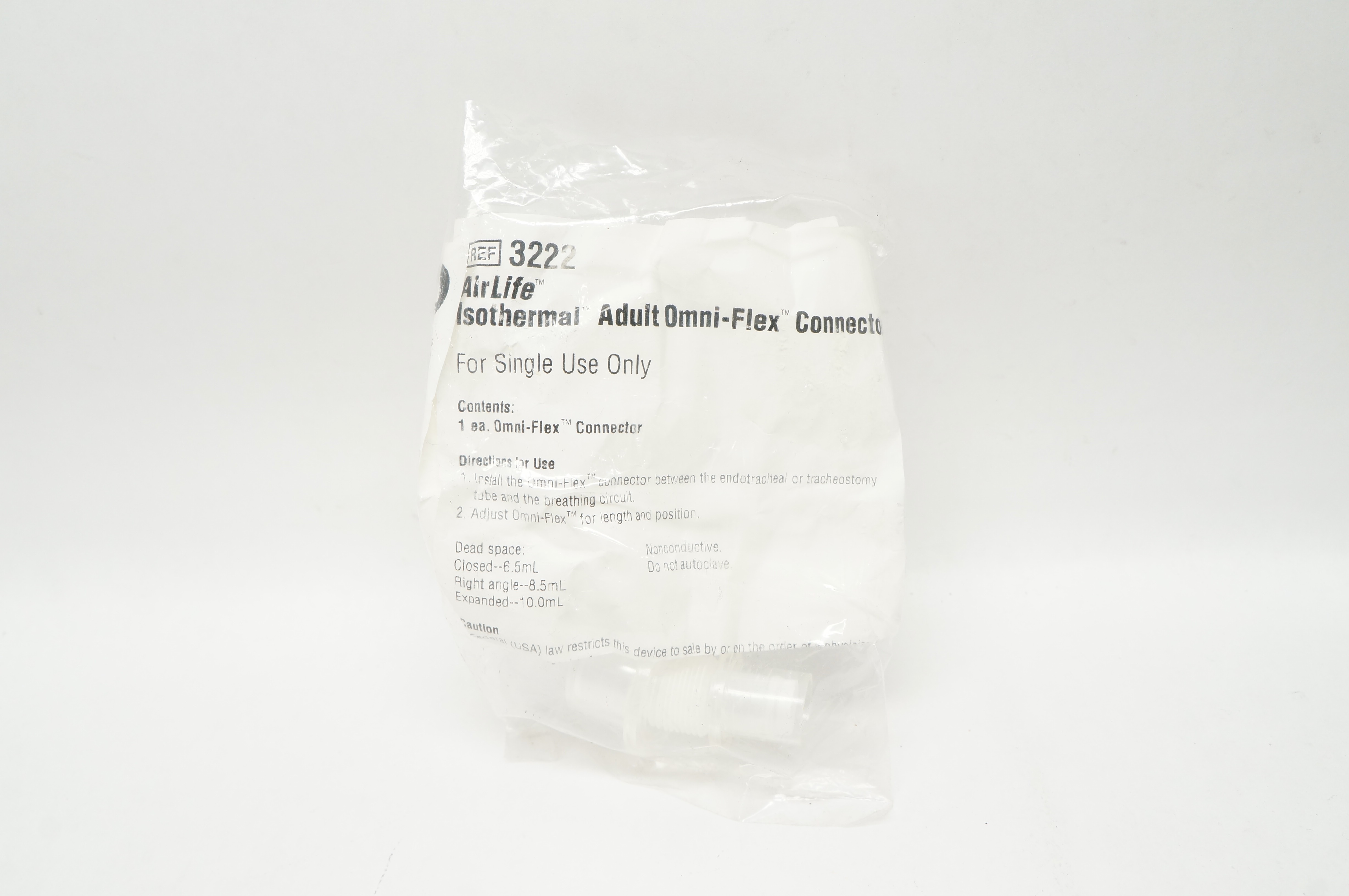 CareFusion 3222 AirLife Isothermal Adult Omni-Flex Connector