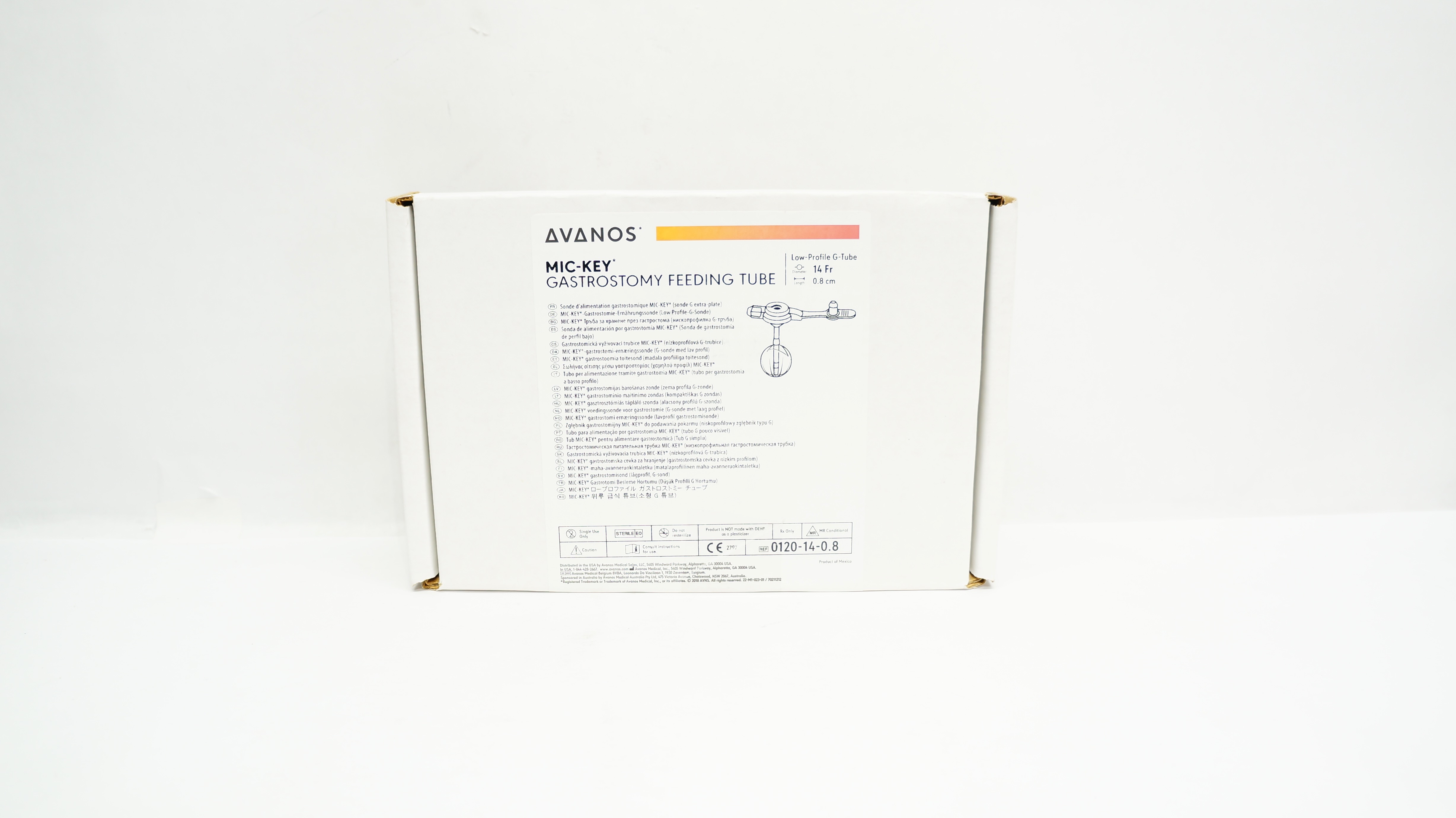 Avanos 0120-14-0.8 MIC-KEY Gastrostomy Feeding G-Tube 14Fr. x 0.8cm (x)