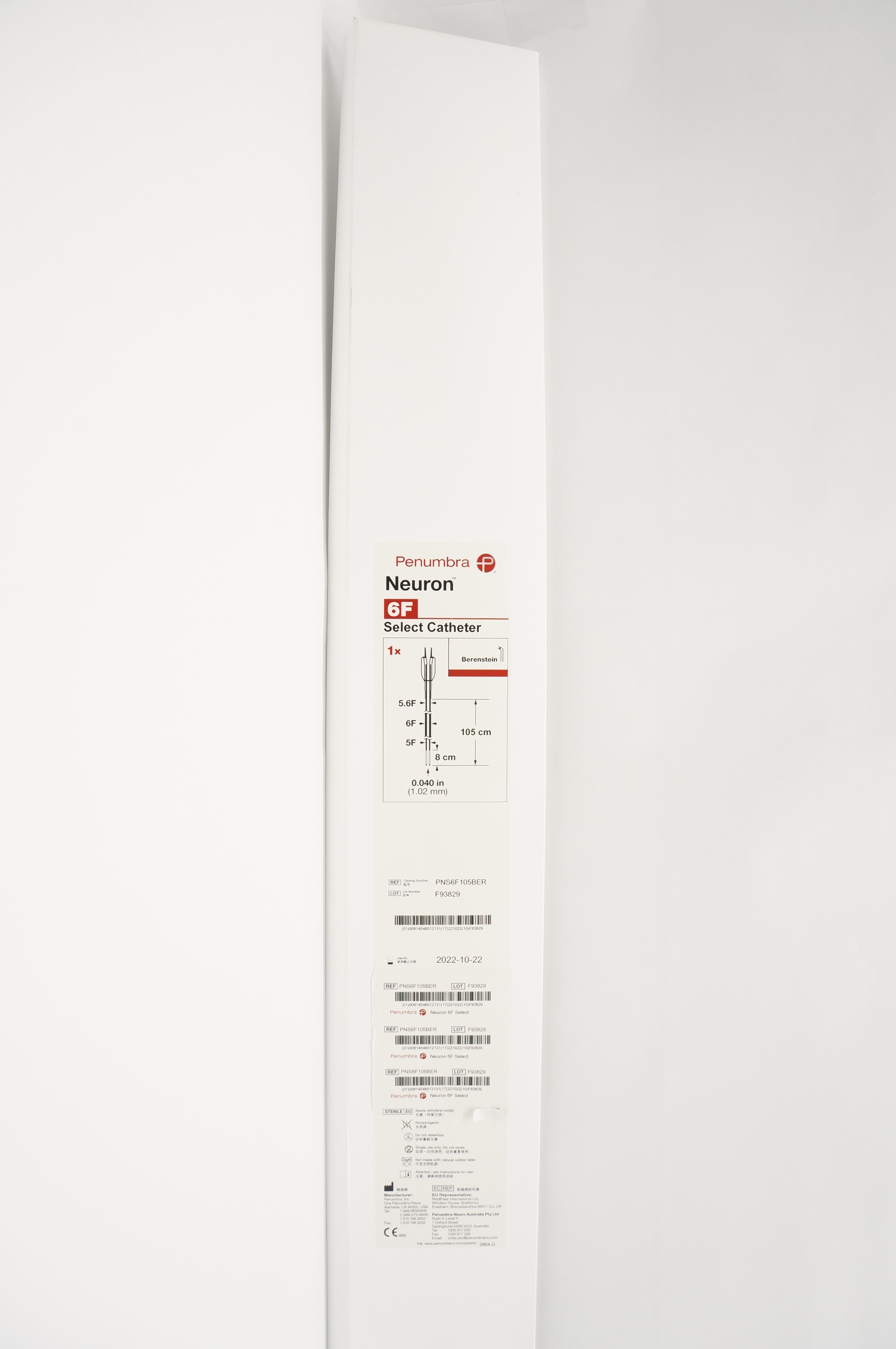 Penumbra PNS6F105BER Neuron Select Cath. 6F x 105cm x 0.040in