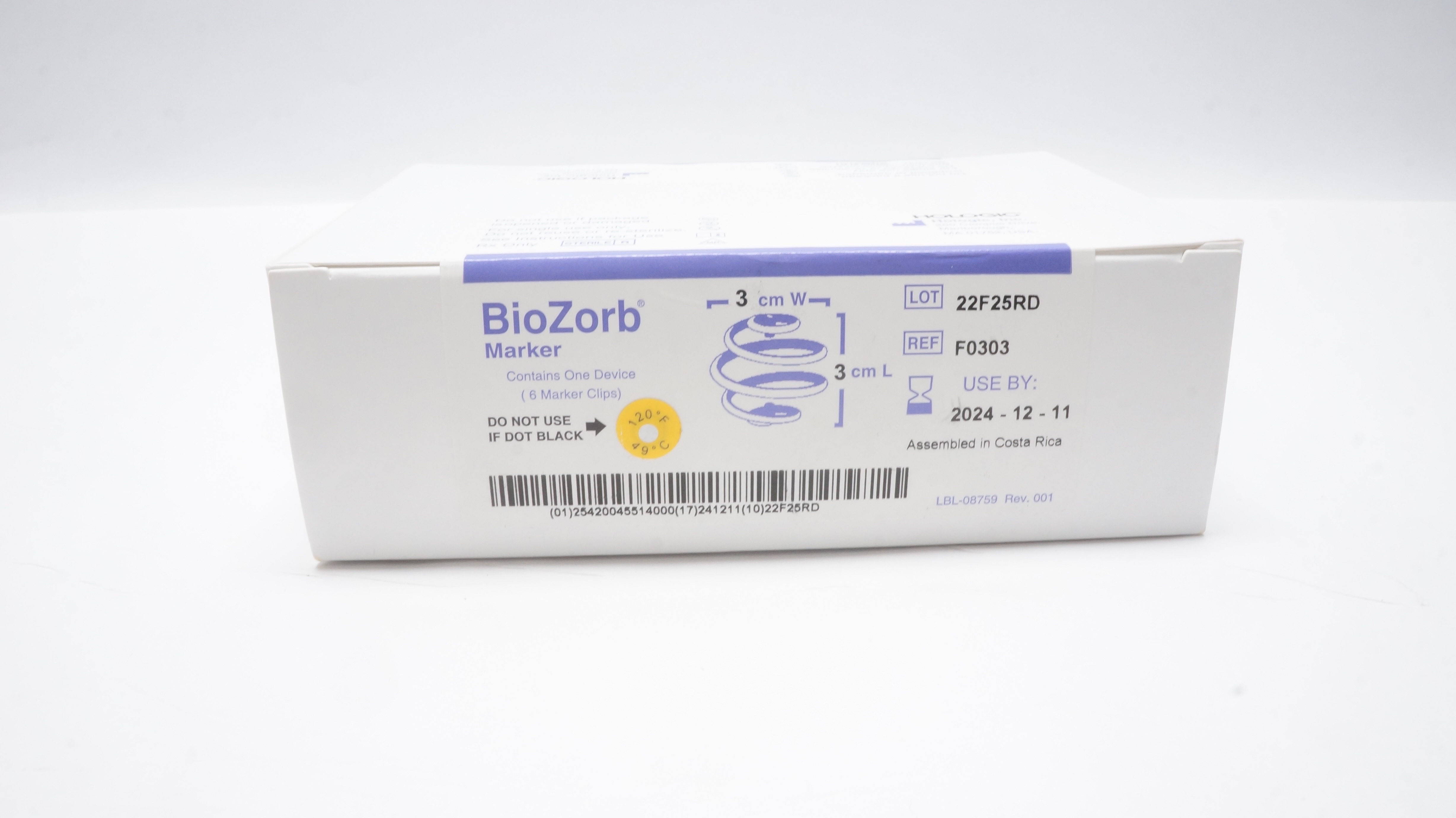 Hologic F0303 BioZorb Marker 3cm W x 3cm L (x) - Box of 6