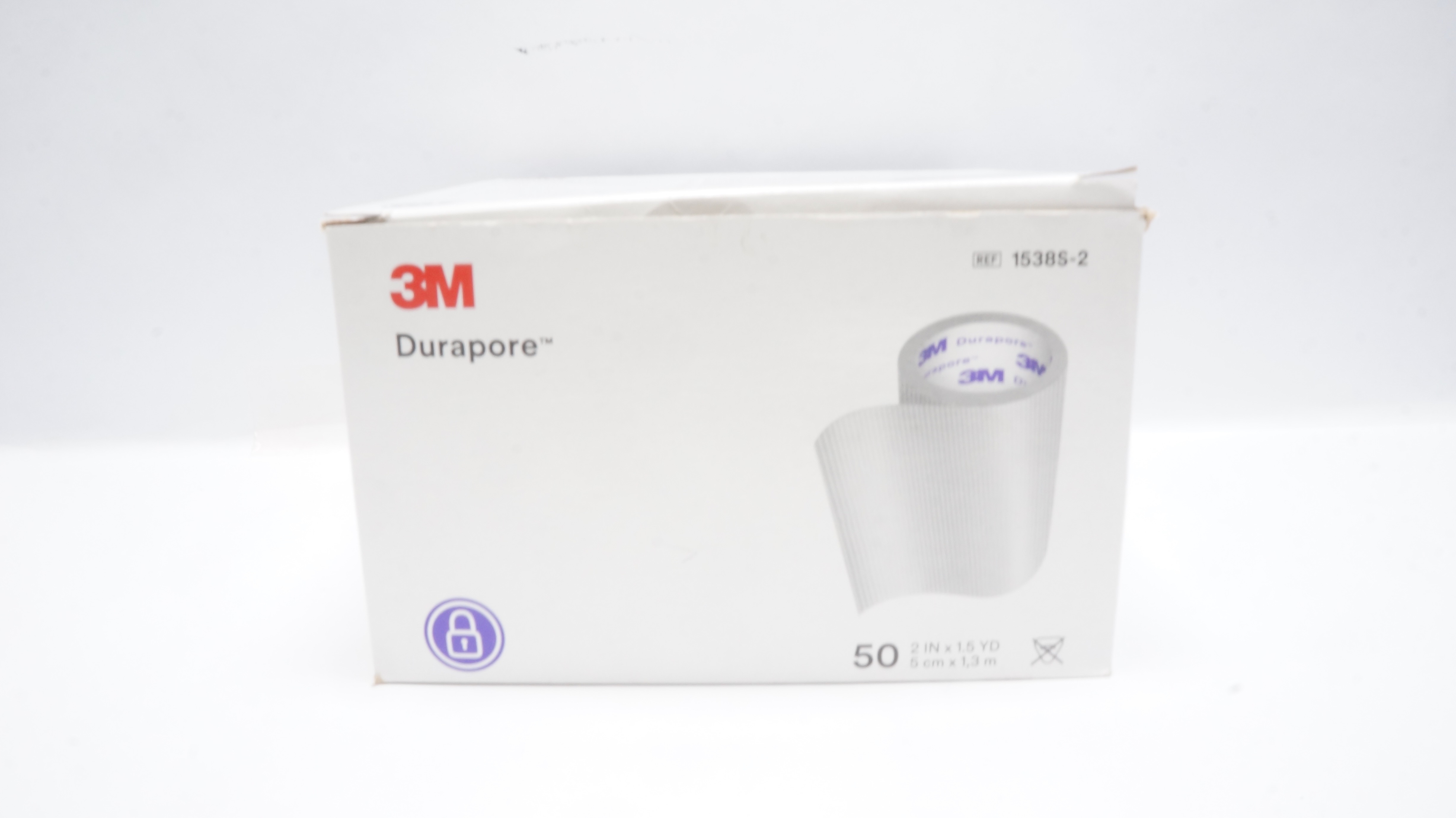 3M 1538S-2 Durapore Surgical Tape 2inch x 1-1/2yd.(x) - Box of 50