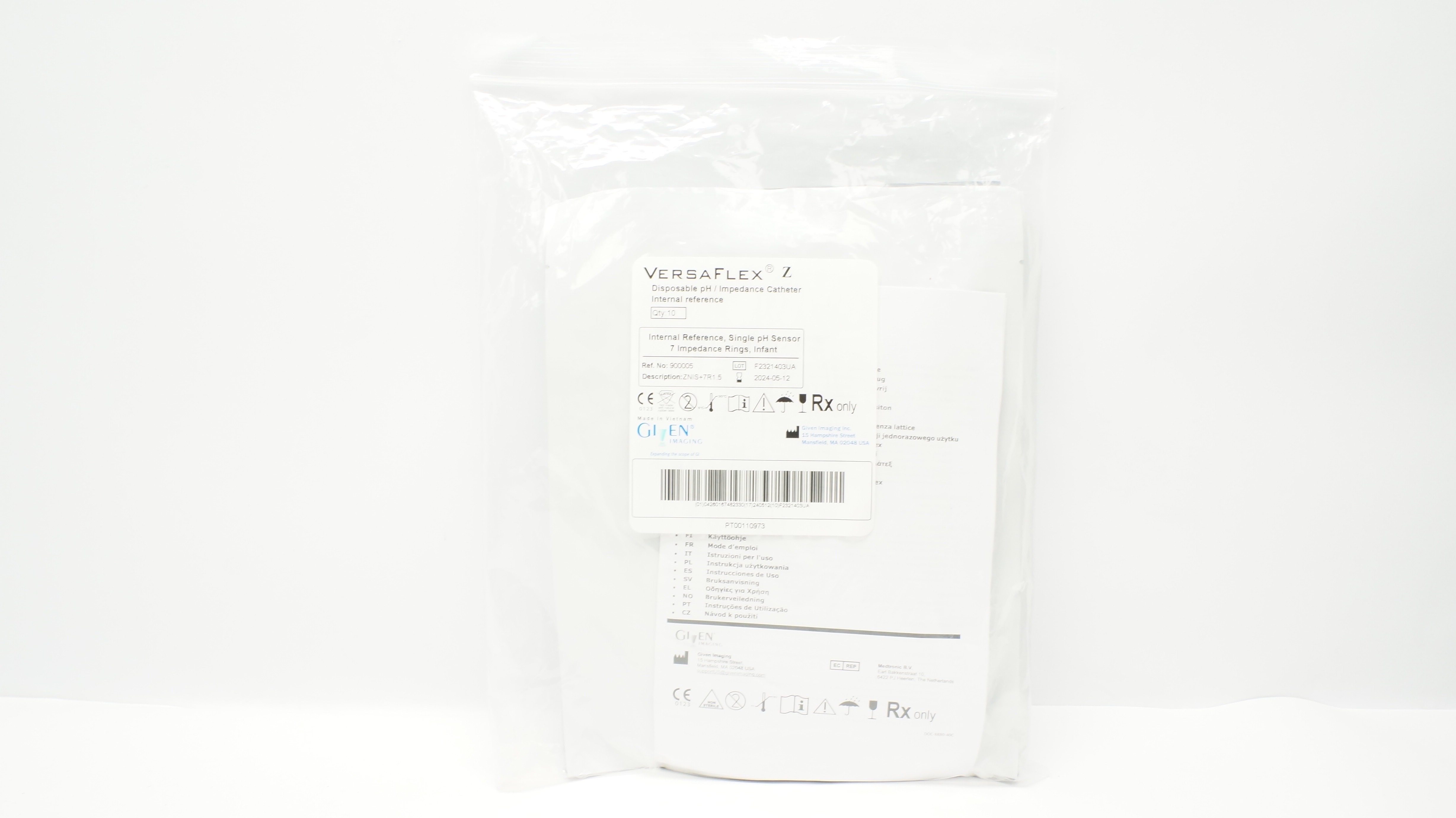 VersaFlex Z 900005 Given Imaging Disposable pH/Impedance Cath. (x) - Box of 6