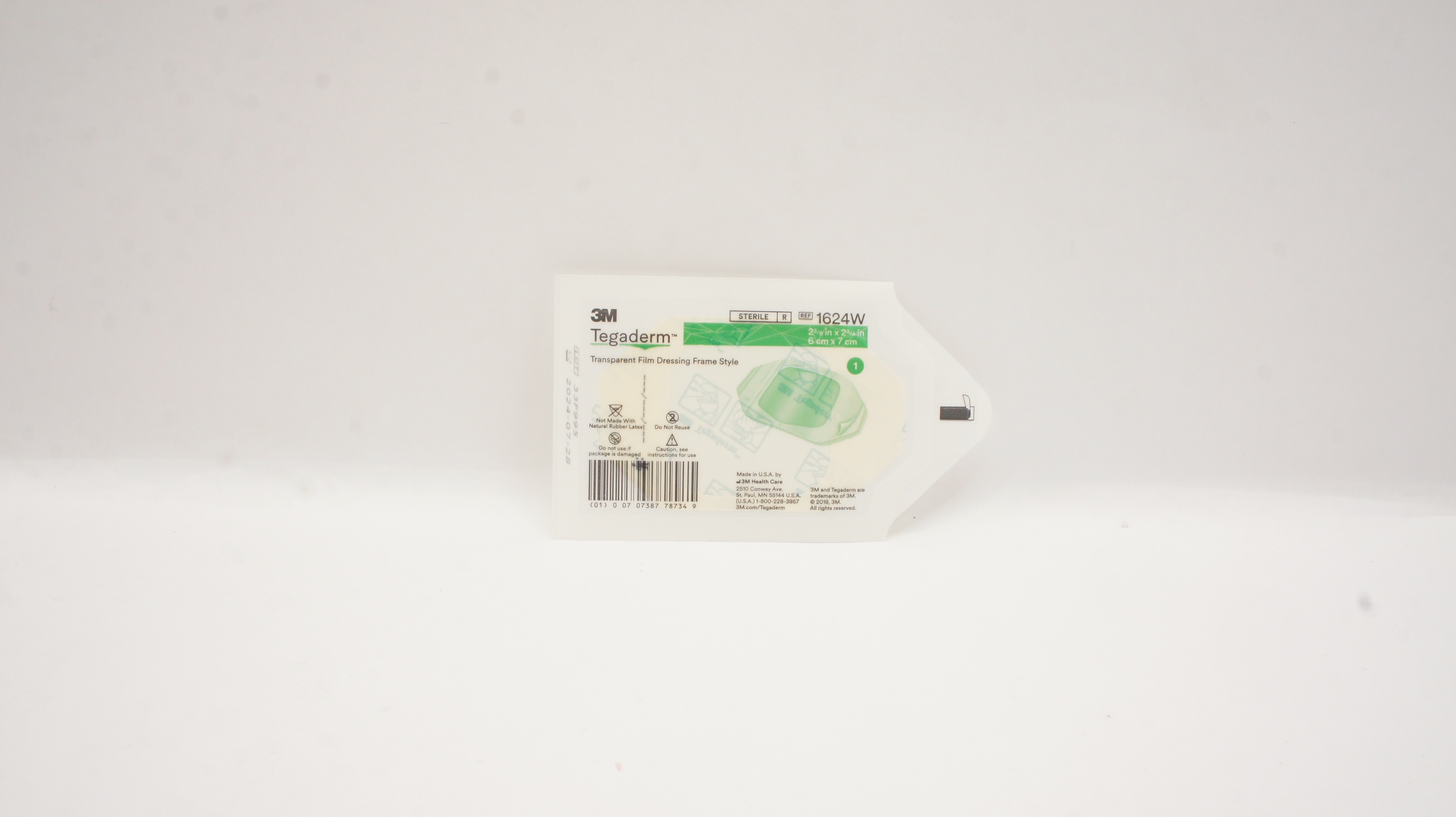 3M 1624W Tegaderm Transparent Film Dressing Frame Style 2-3/8 x 2-3/4 inch