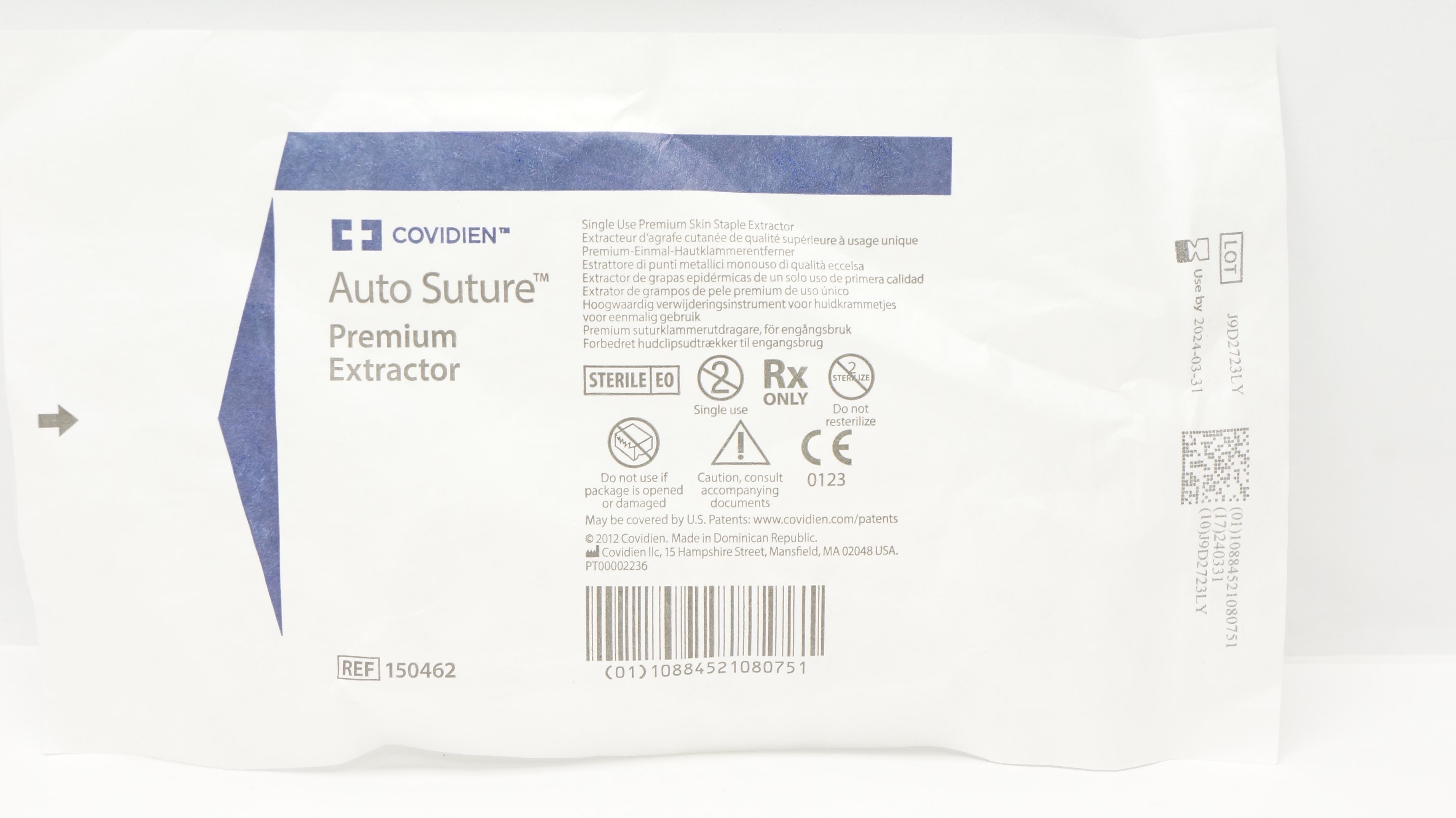 Covidien 150462 AutoSuture Single Use Premium Skin Staple Extractor (x)