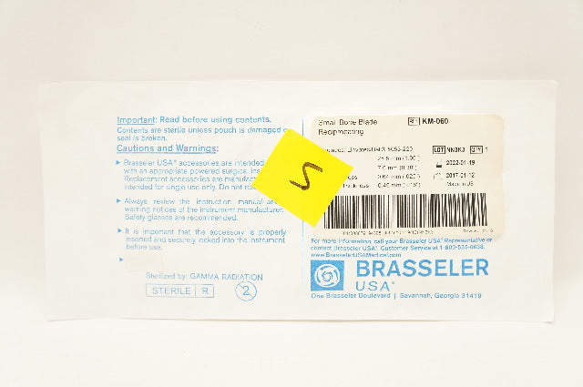 Brasseler KM-060 Small Bone Blade Reciprocating 1.00 x 0.30 x .025 x .016inch(x)