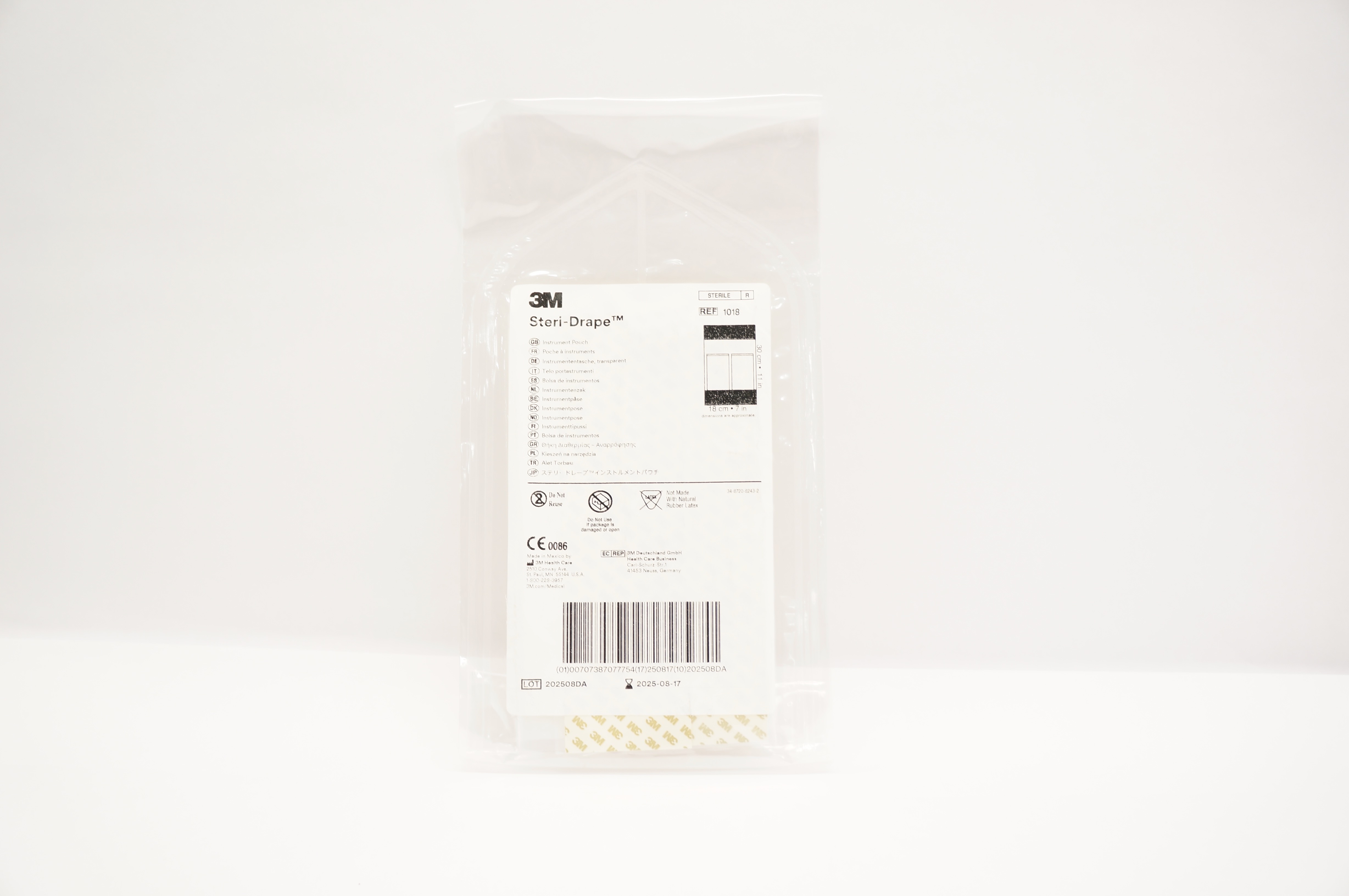 3M 1018 Steri-Drape Instrument Pouch 11inch x 7inch