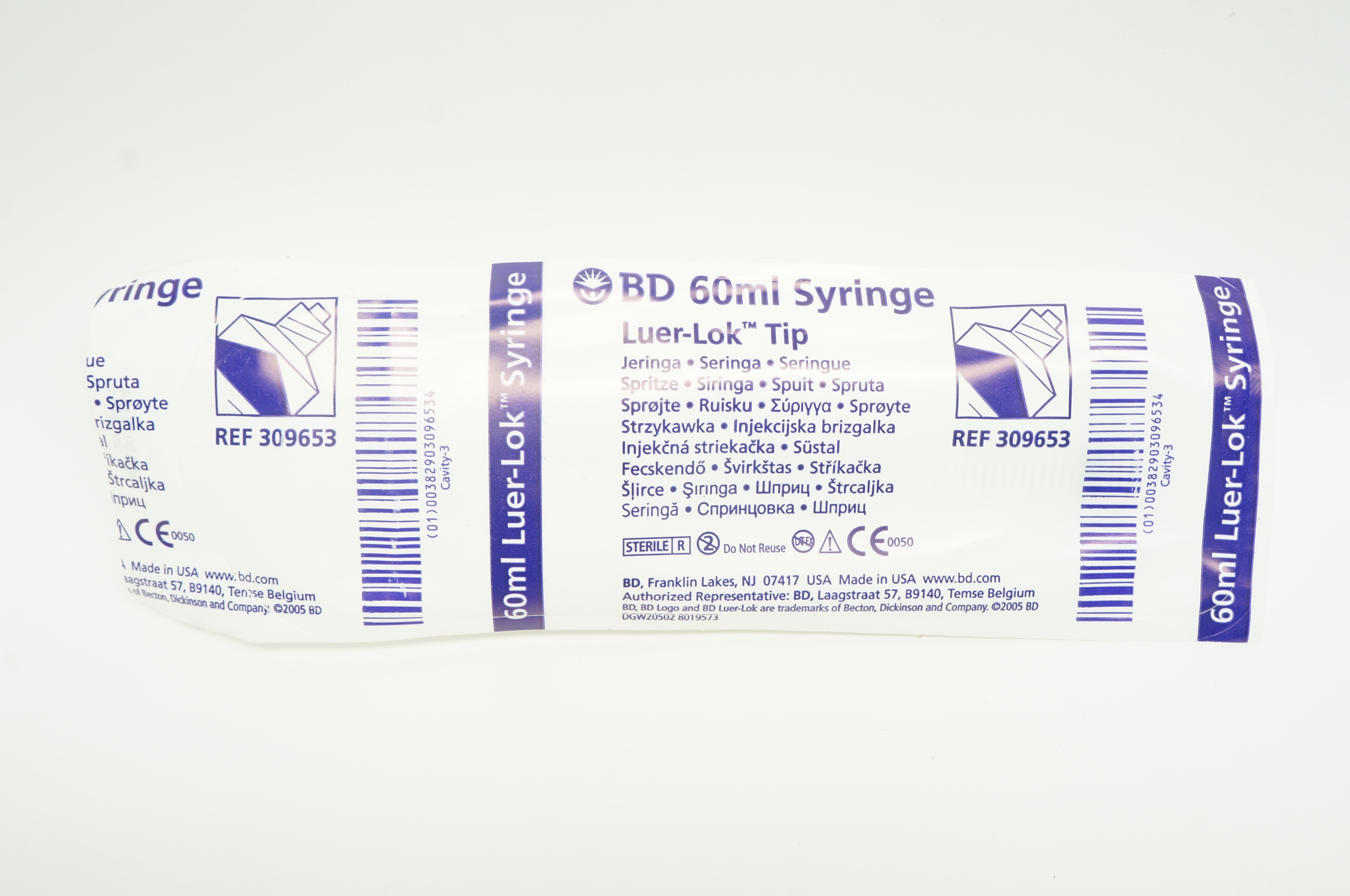 BD 309653 Luer-Lok Tip, Syringe 60ml (x)