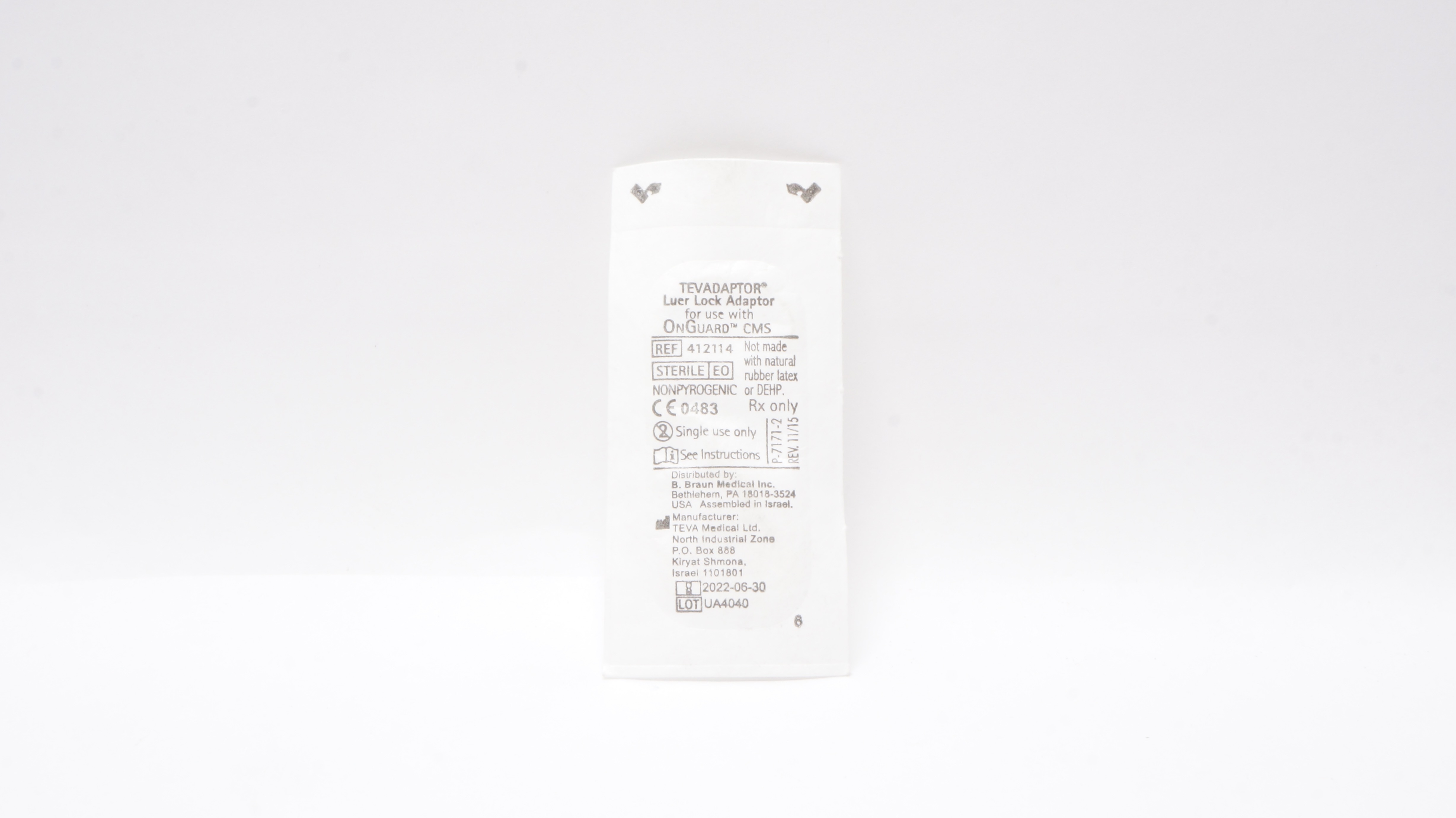 Braun 412114 Teva Tevadaptor Luer Lock Adaptor