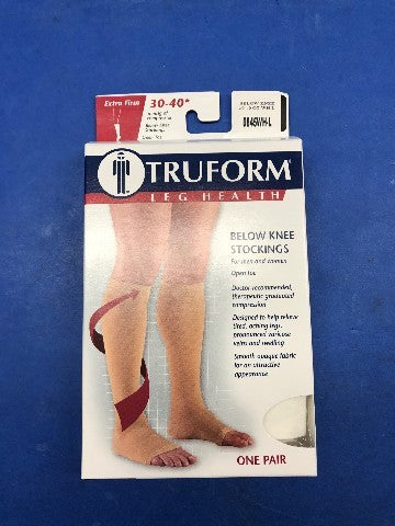 Truform 0845WH-L Large size Compression Stocking Soft Top Open Toe 30-40 mmHg