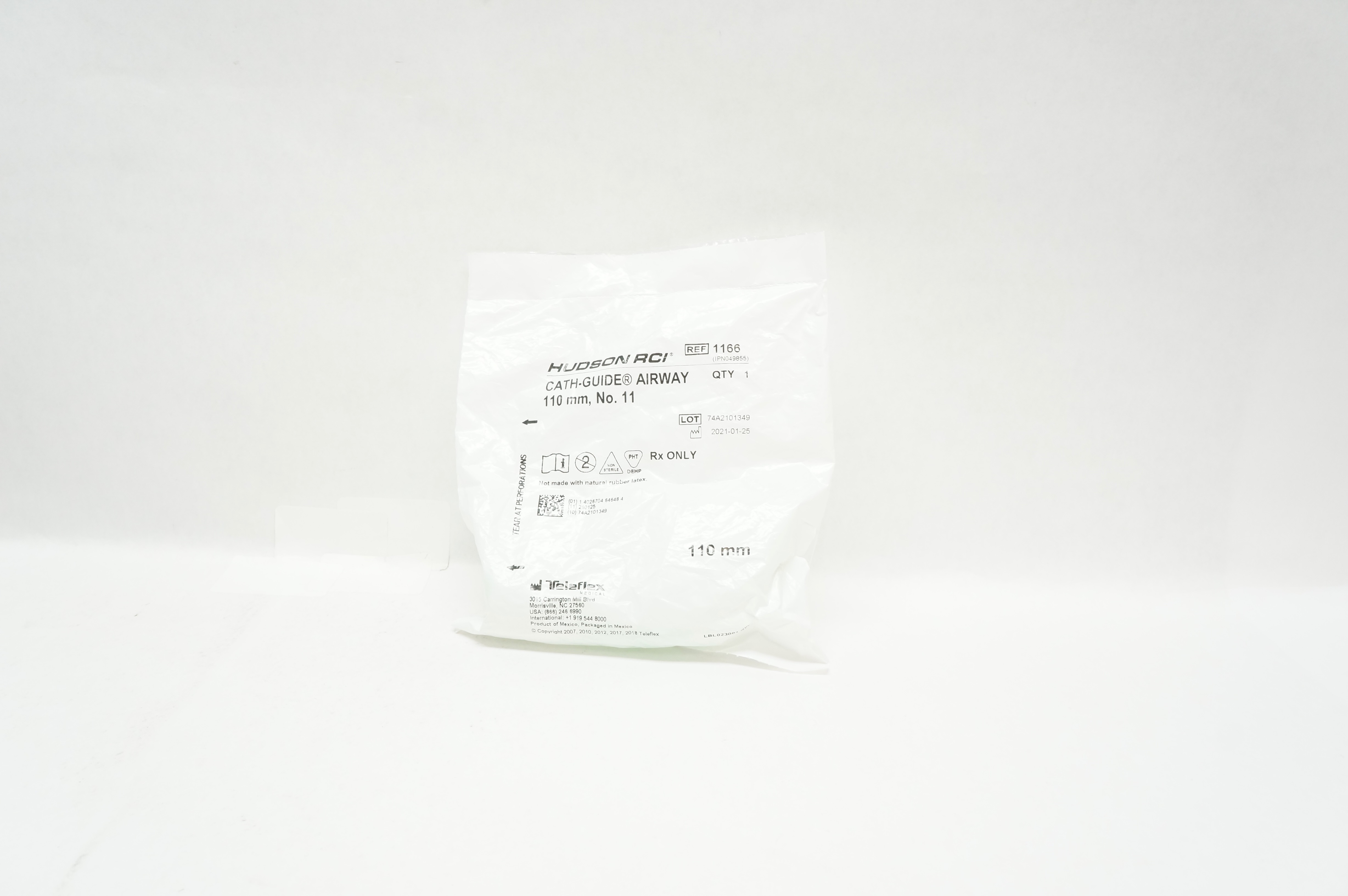 Teleflex 1166 Hudson RCI Cath-Guide Airway 110mm, No. 11, Adult