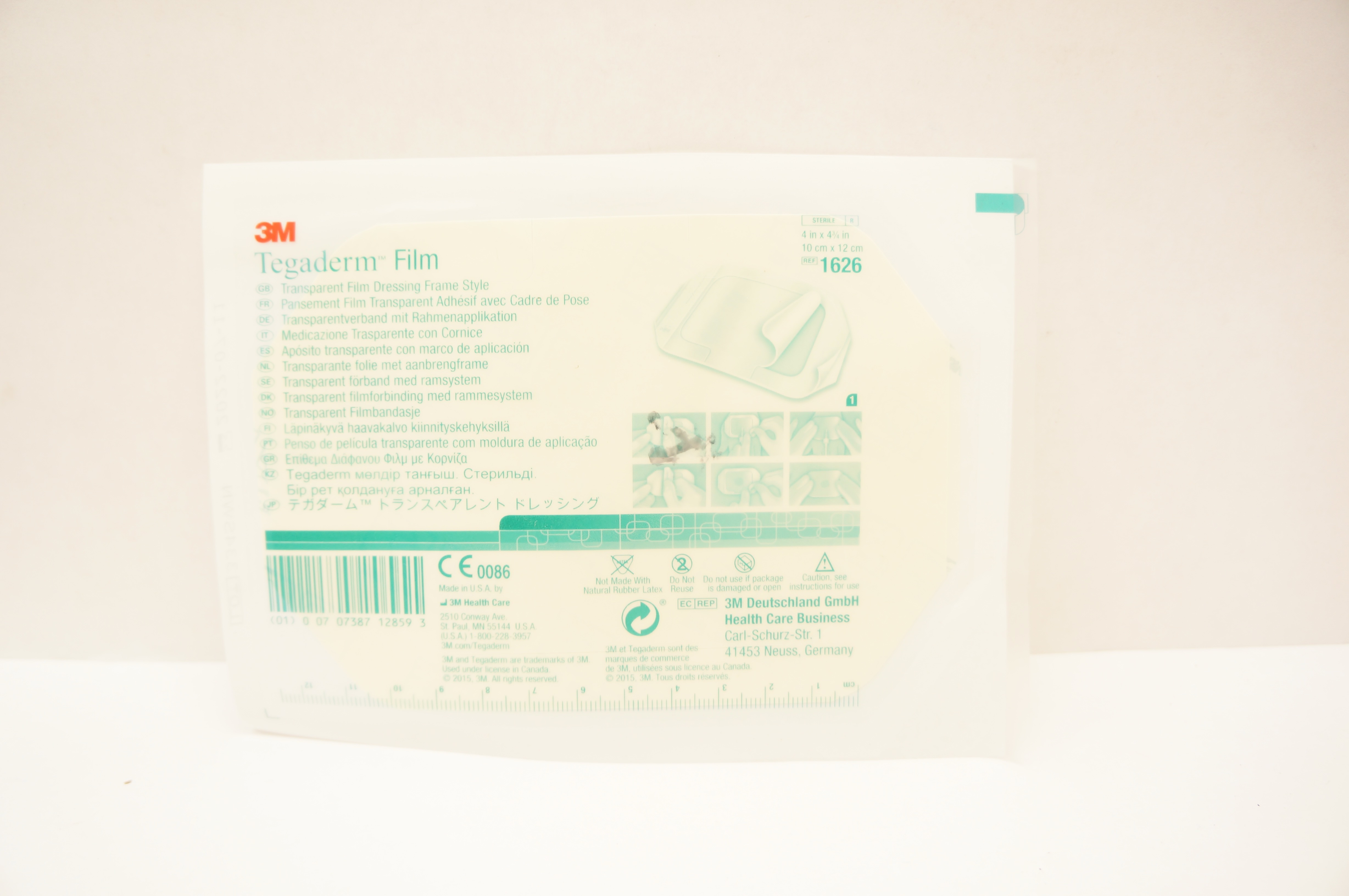 3M 1626 Tegaderm Transparent Film Dressing Frame Style 4inch x 4-3/4inch (x)