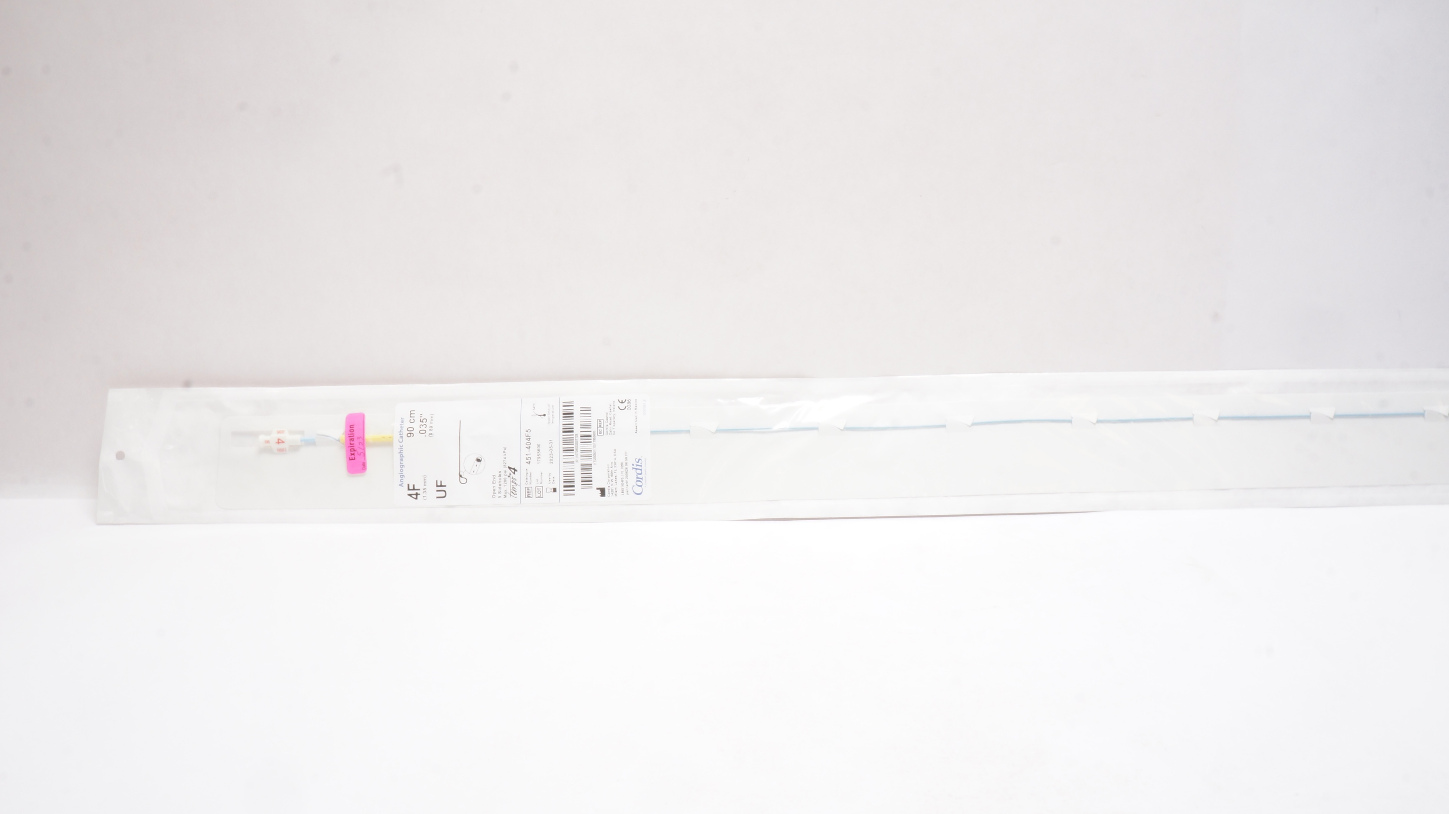 Cordis 451-404F5 Tempo 4 Angiographic Cath. UF 4F x .035inch x 90cm (x)