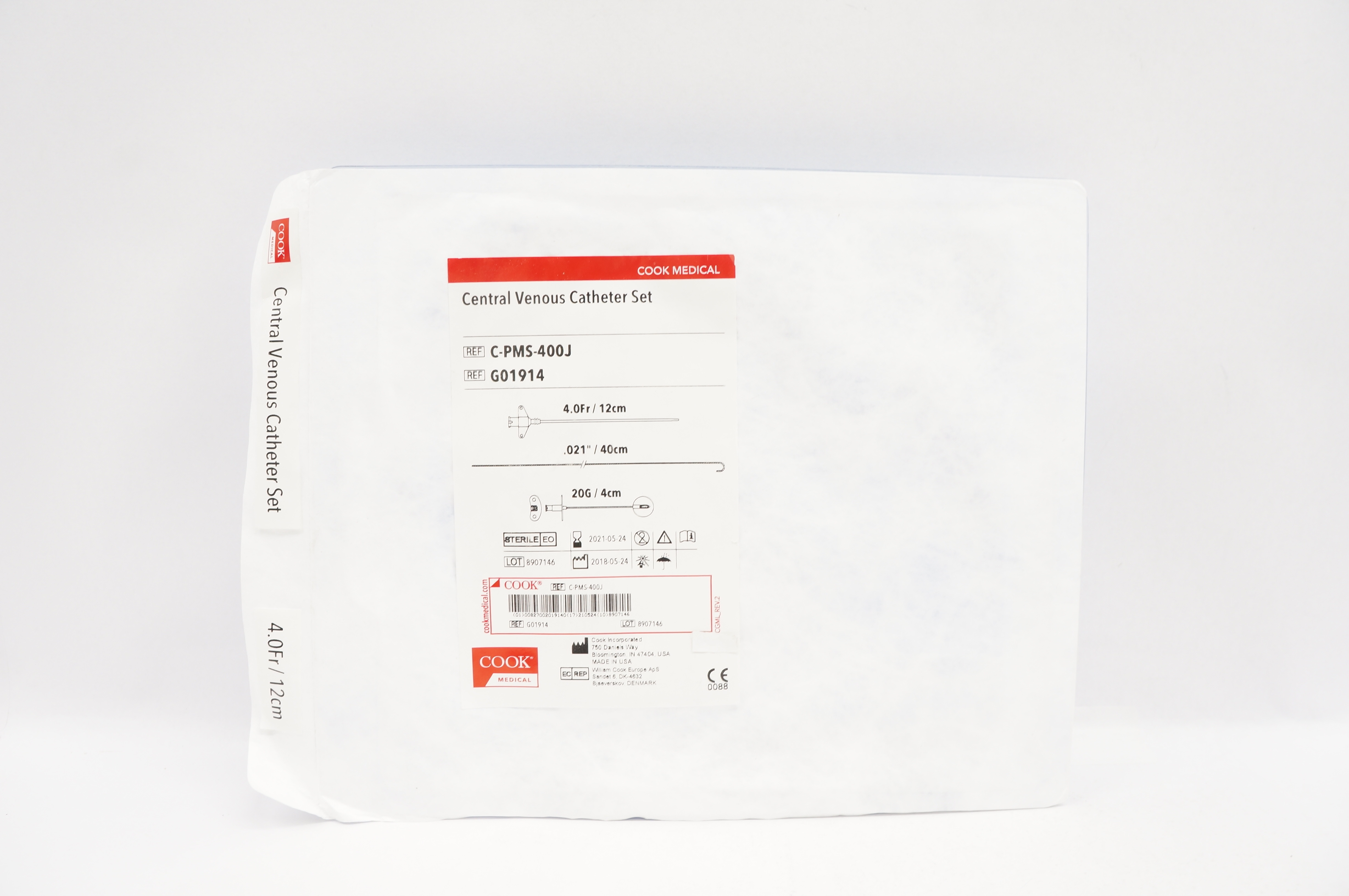 Cook Medical G01914 Central Venous Catheter Set 4.0Fr/12cm (x)