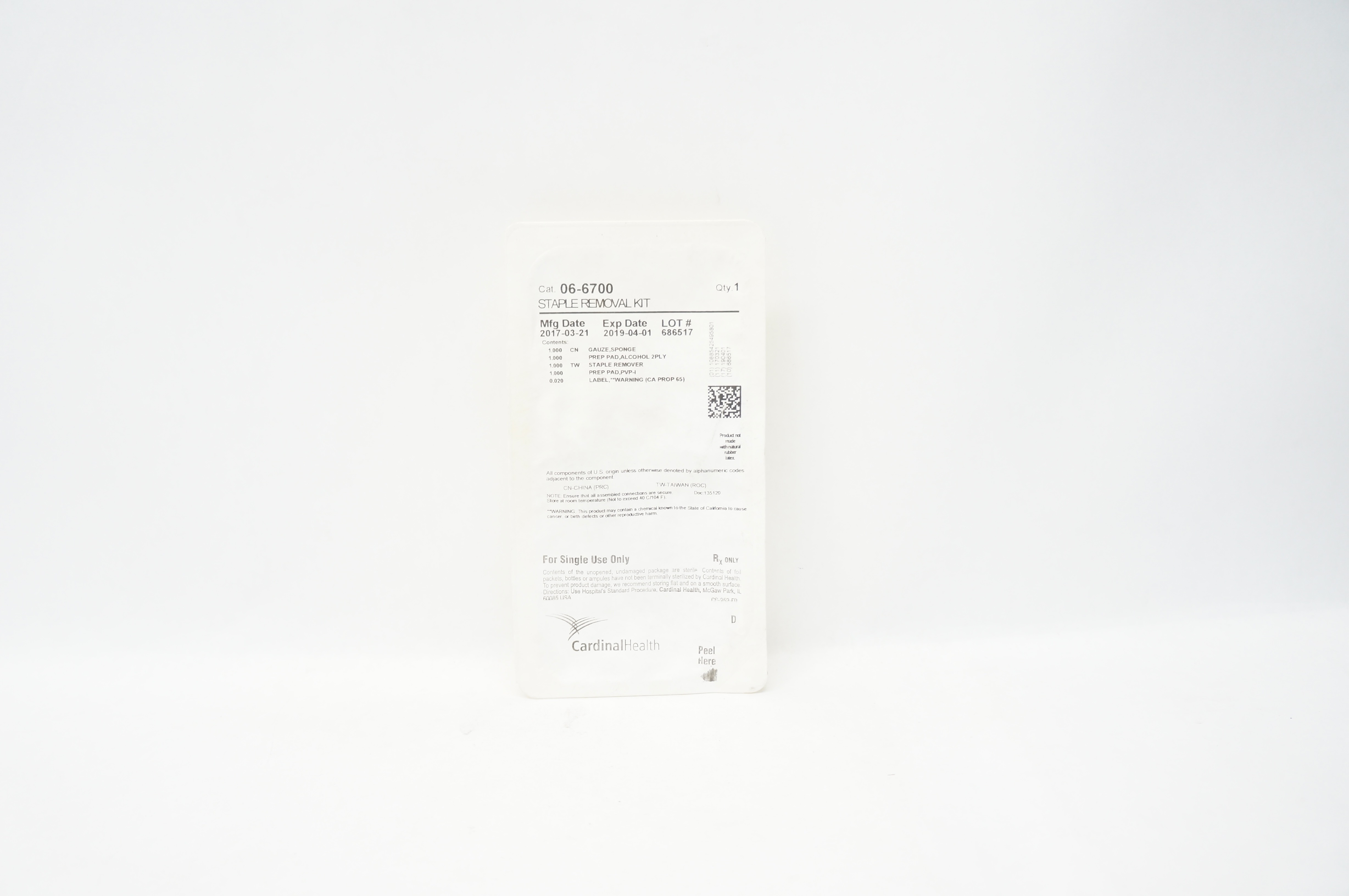 Cardinal Health 06-6700 Sterile Staple Removal Kit (x)