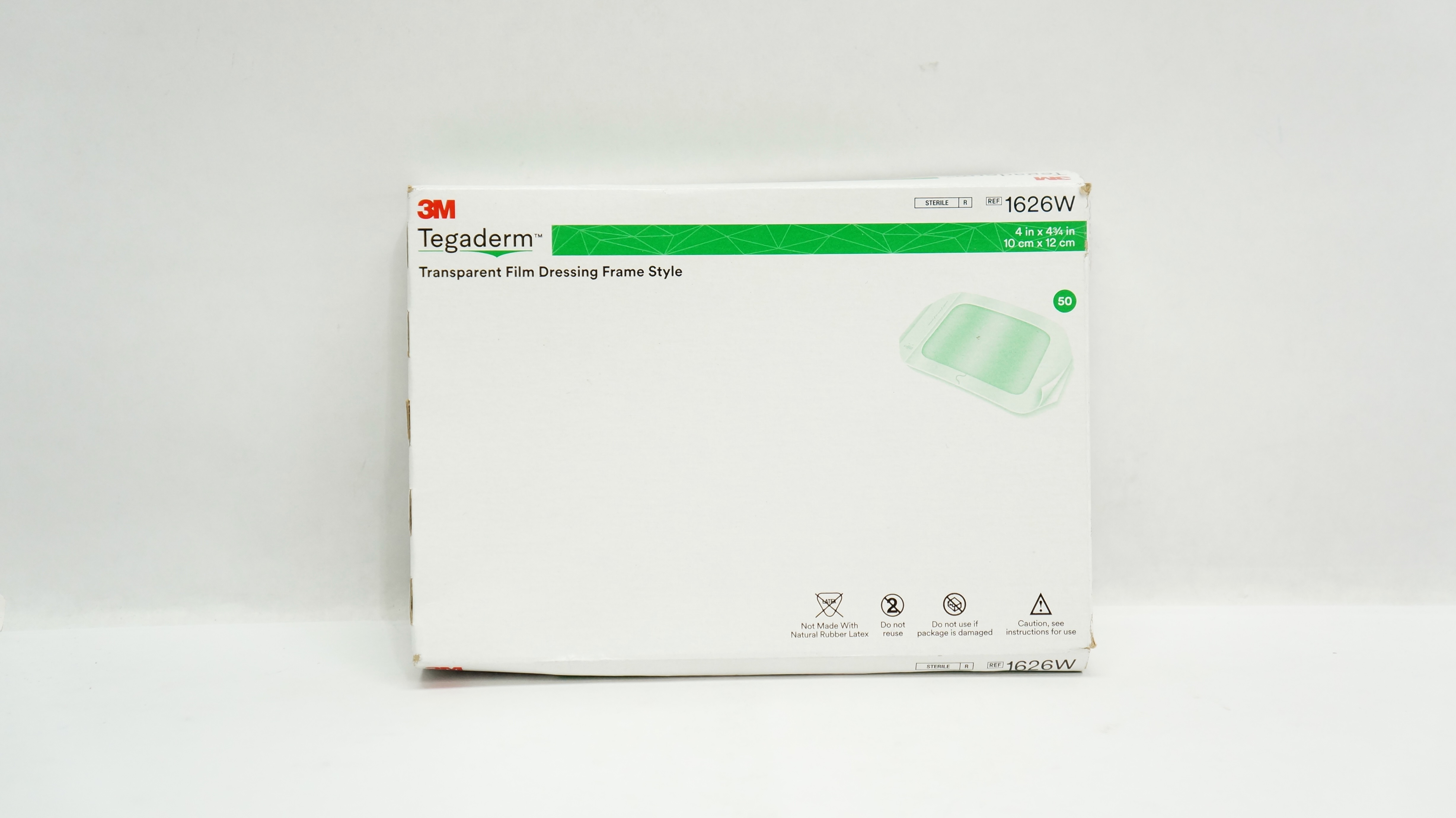 3M 1626W Tegaderm Transparent Film Dressing Frame Style 4x4-3/4inch - Box of 50