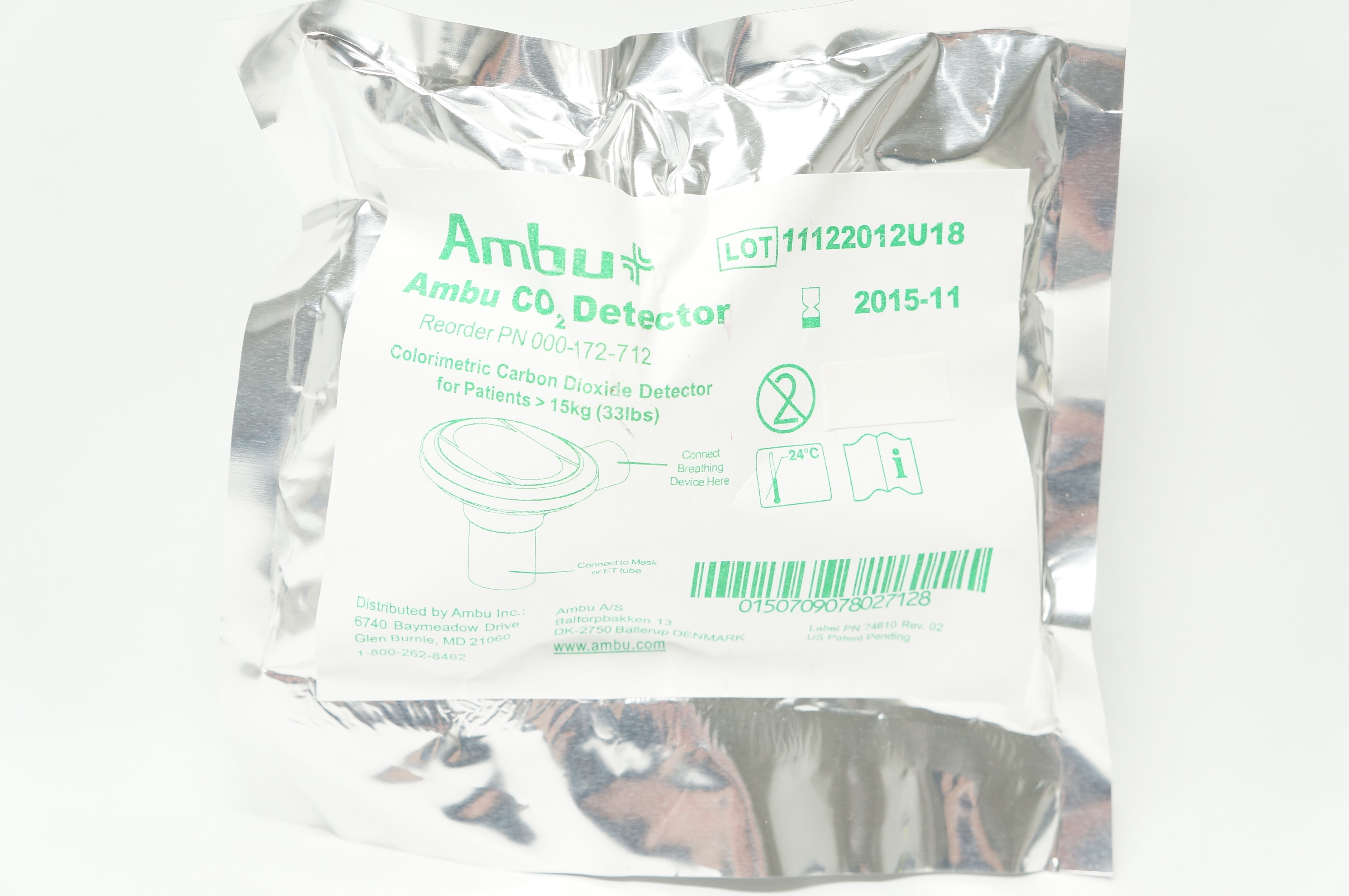 AMBU PN 000-172-712 Colorimetric Carbon Dioxide CO2 Detector >33lbs (x)