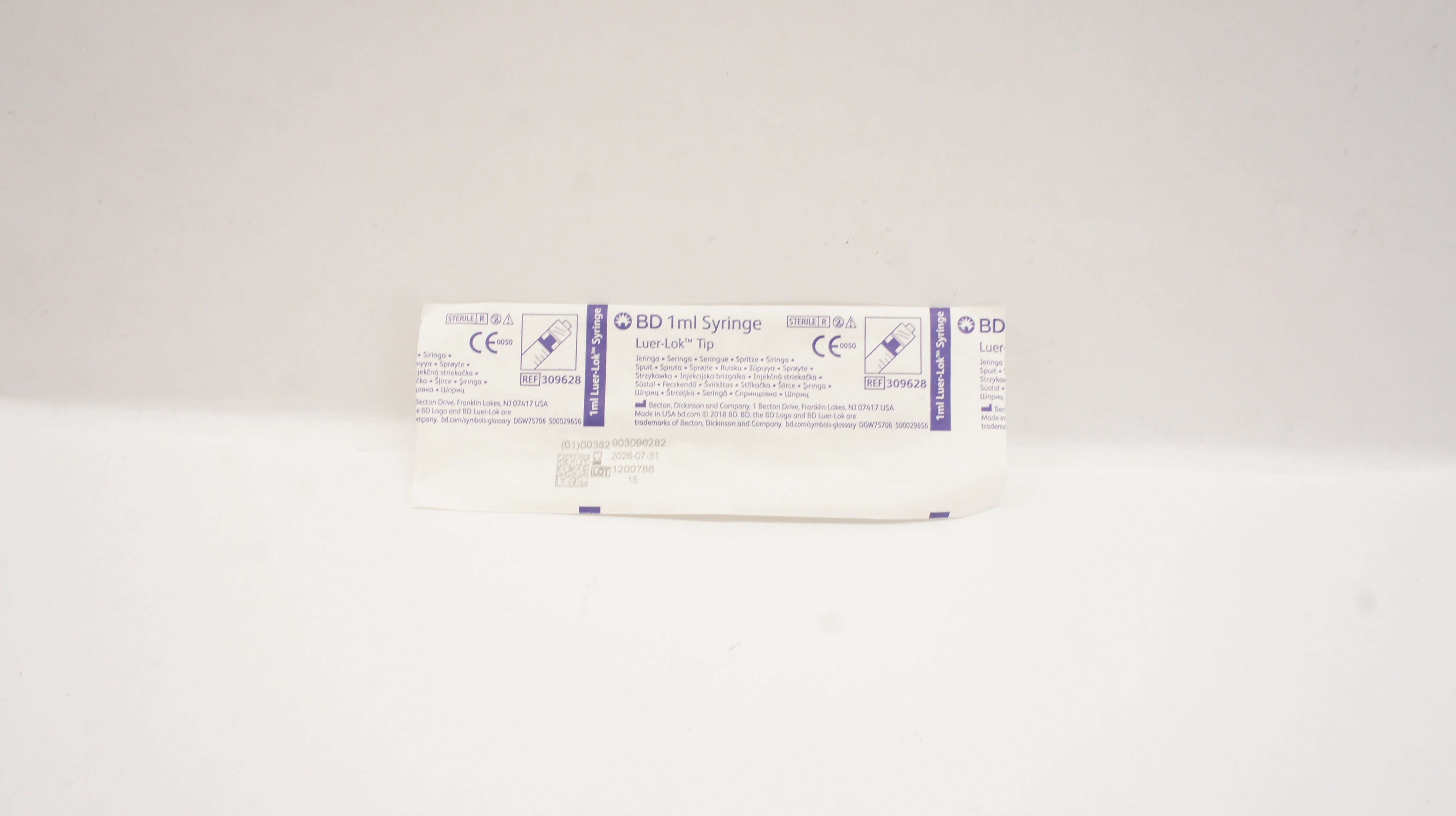 BD 309628 Luer Lok Tip 1ml Syringe