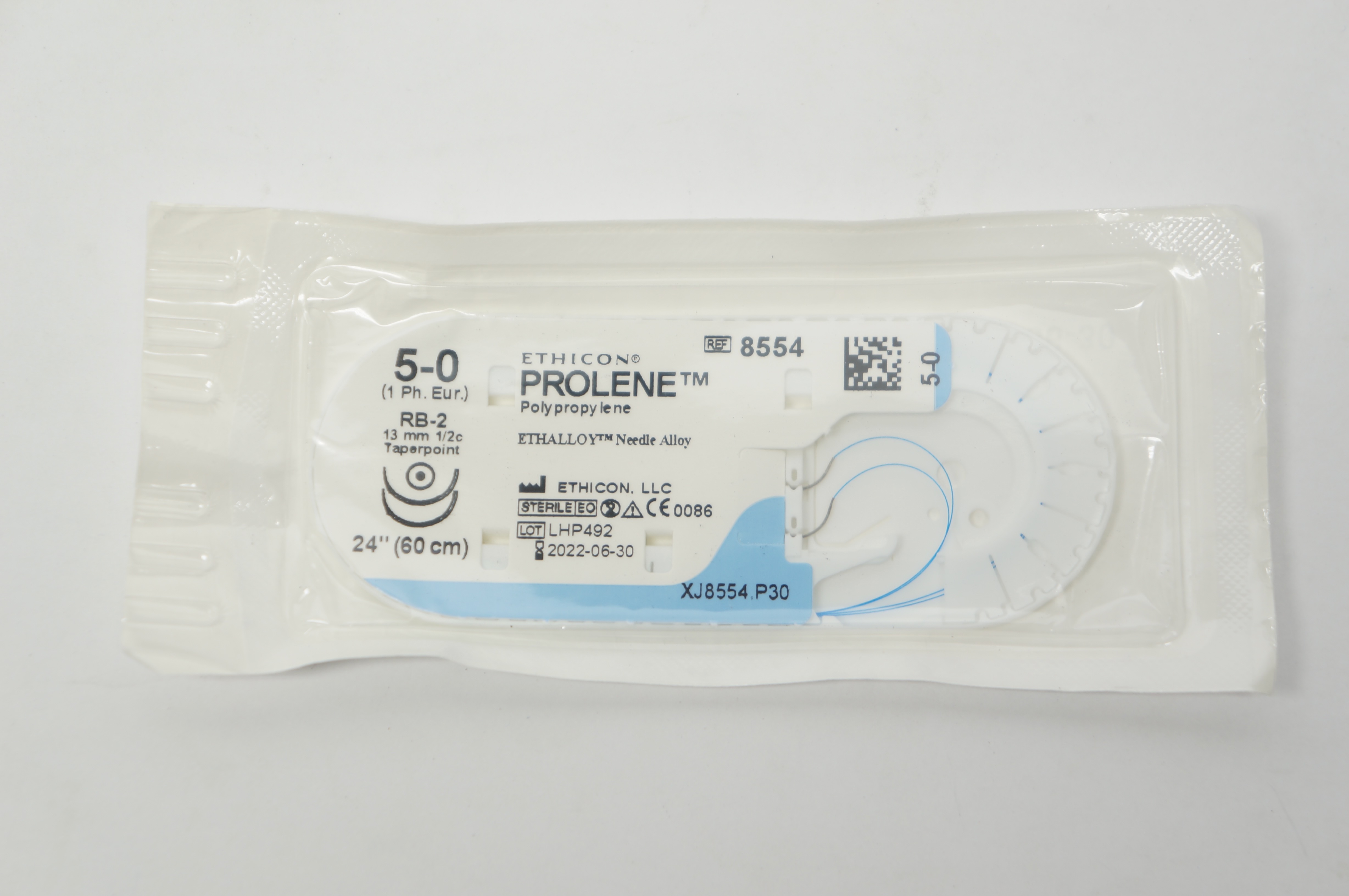 Ethicon 8554 5-0 PROLENE Stre RB-2 13mm 1/2c Taper 24inch (x)