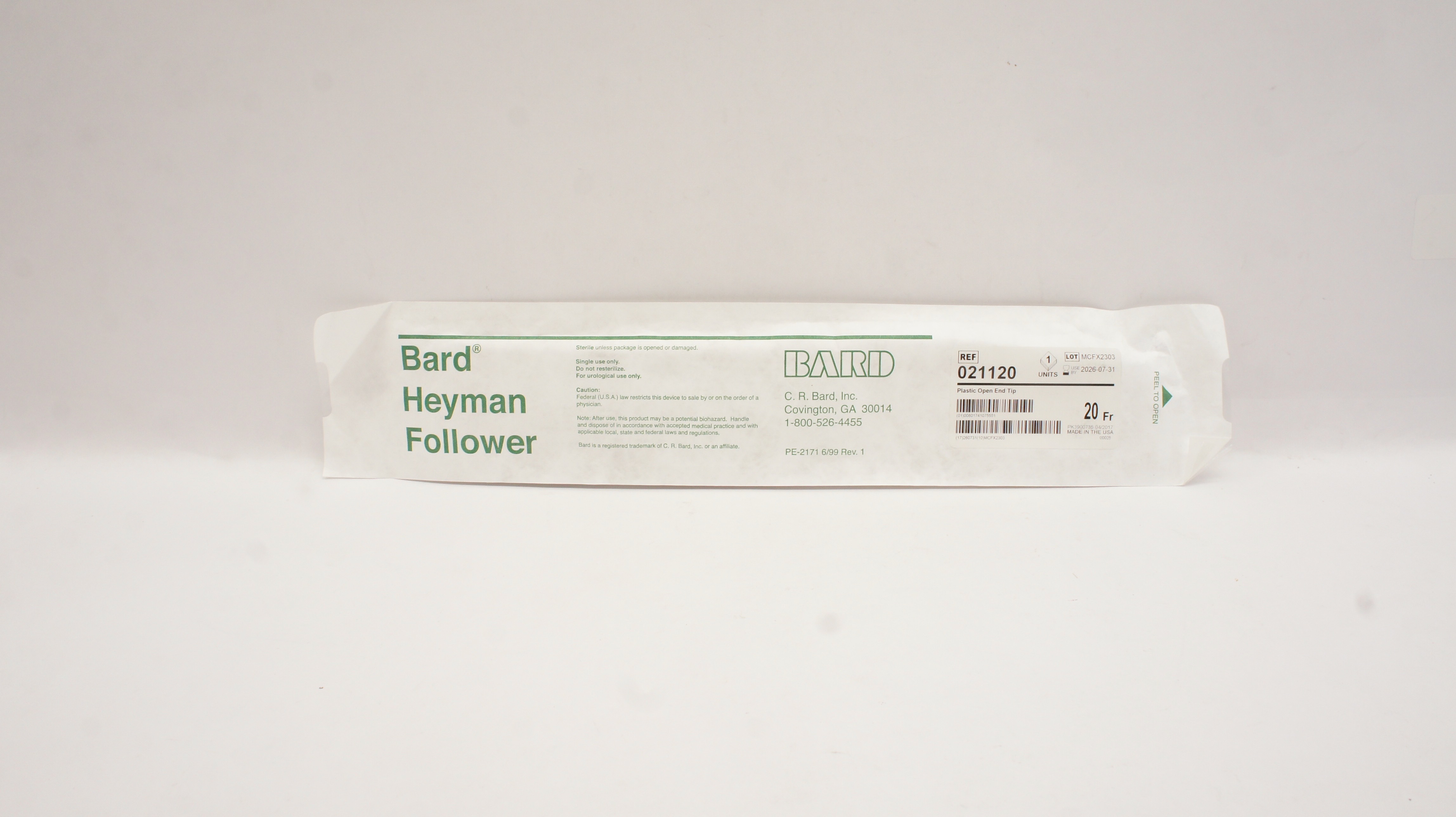 Bard 021120 Heyman Follower Straight Tip 20 Fr.