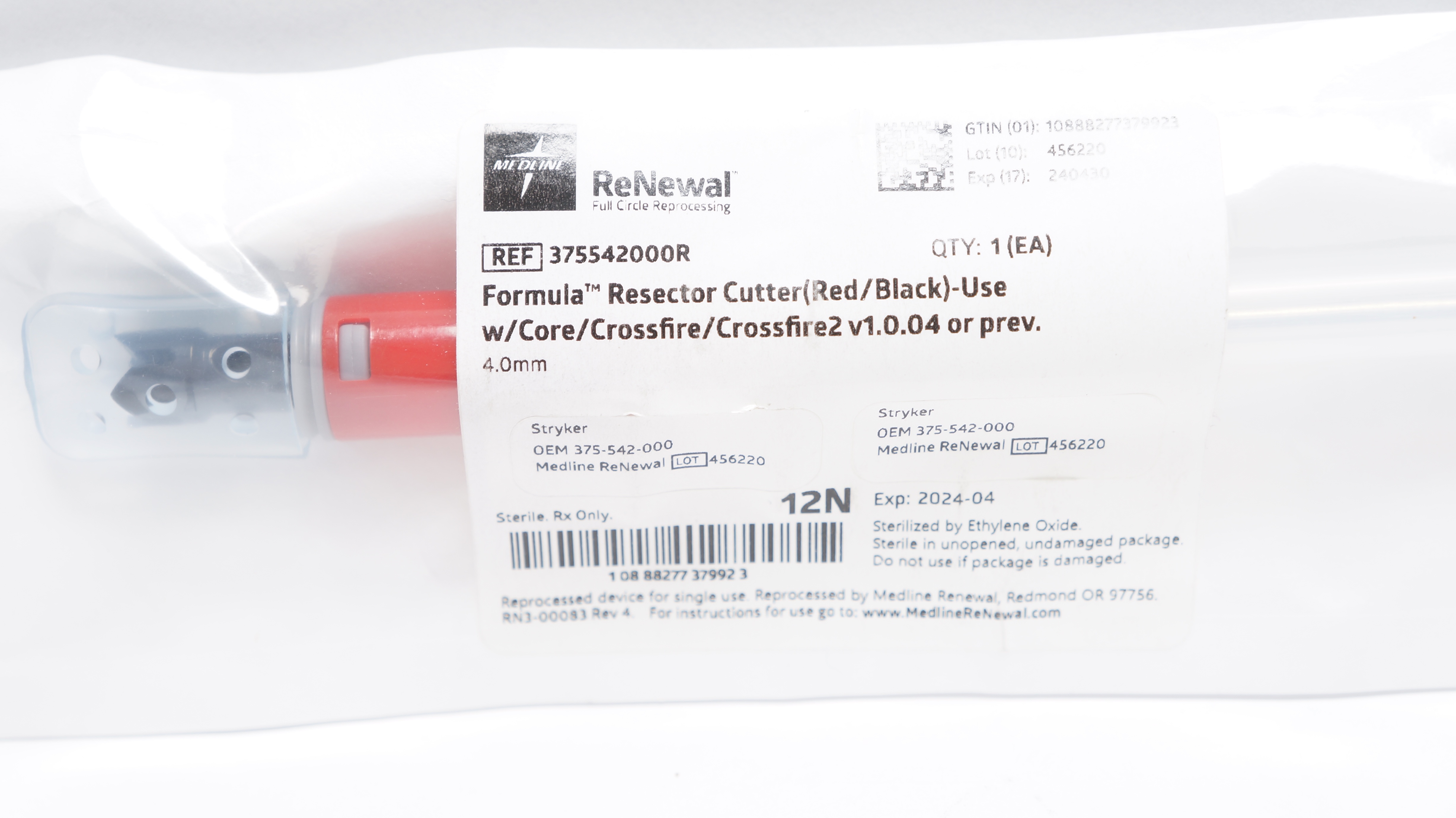 Medline 375542000R Formula Resector Cutter 4.0mm (x)