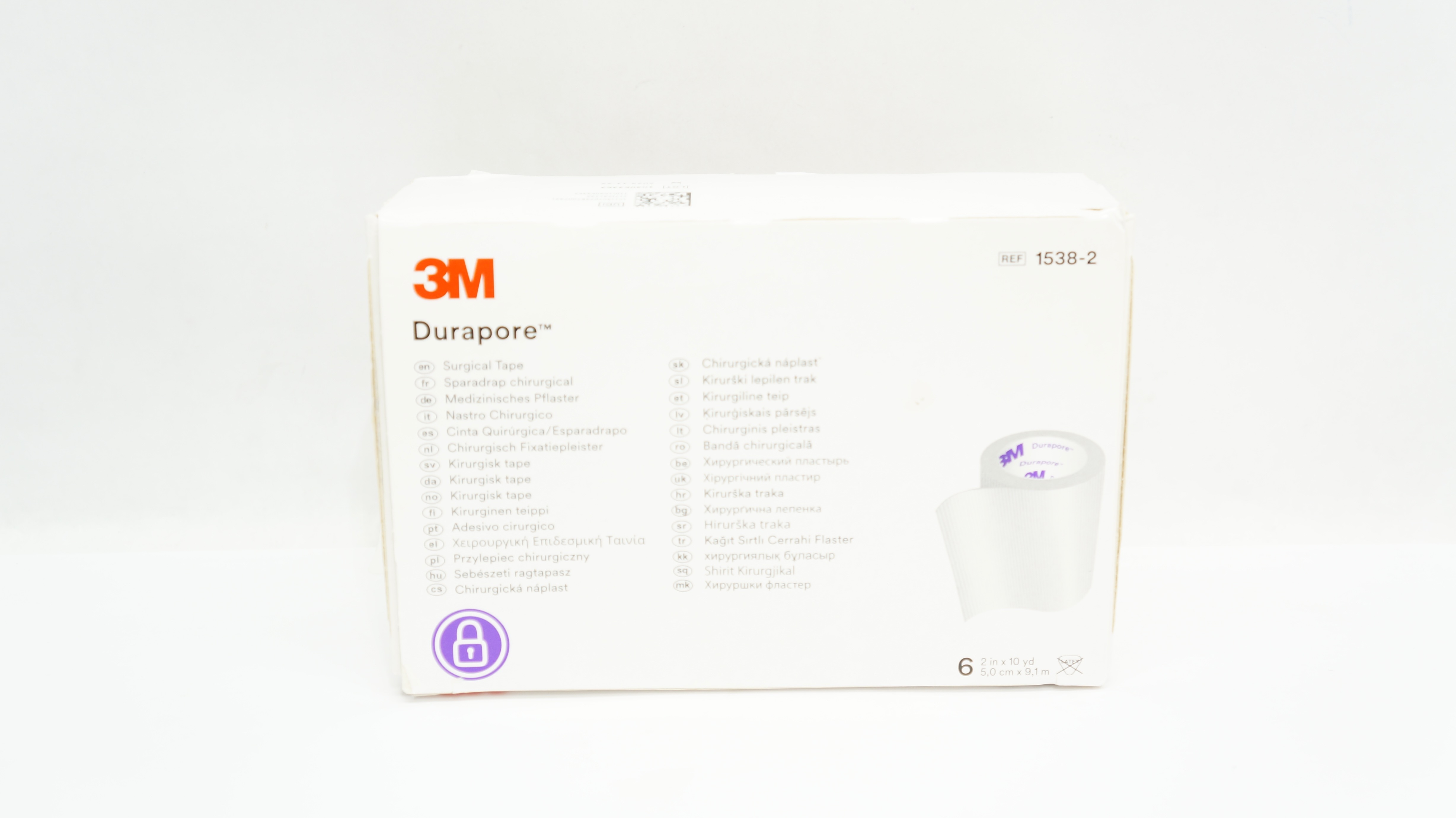 3M 1538-2 Durapore Surgical Tape 2inch x 10yd. - Box of 6