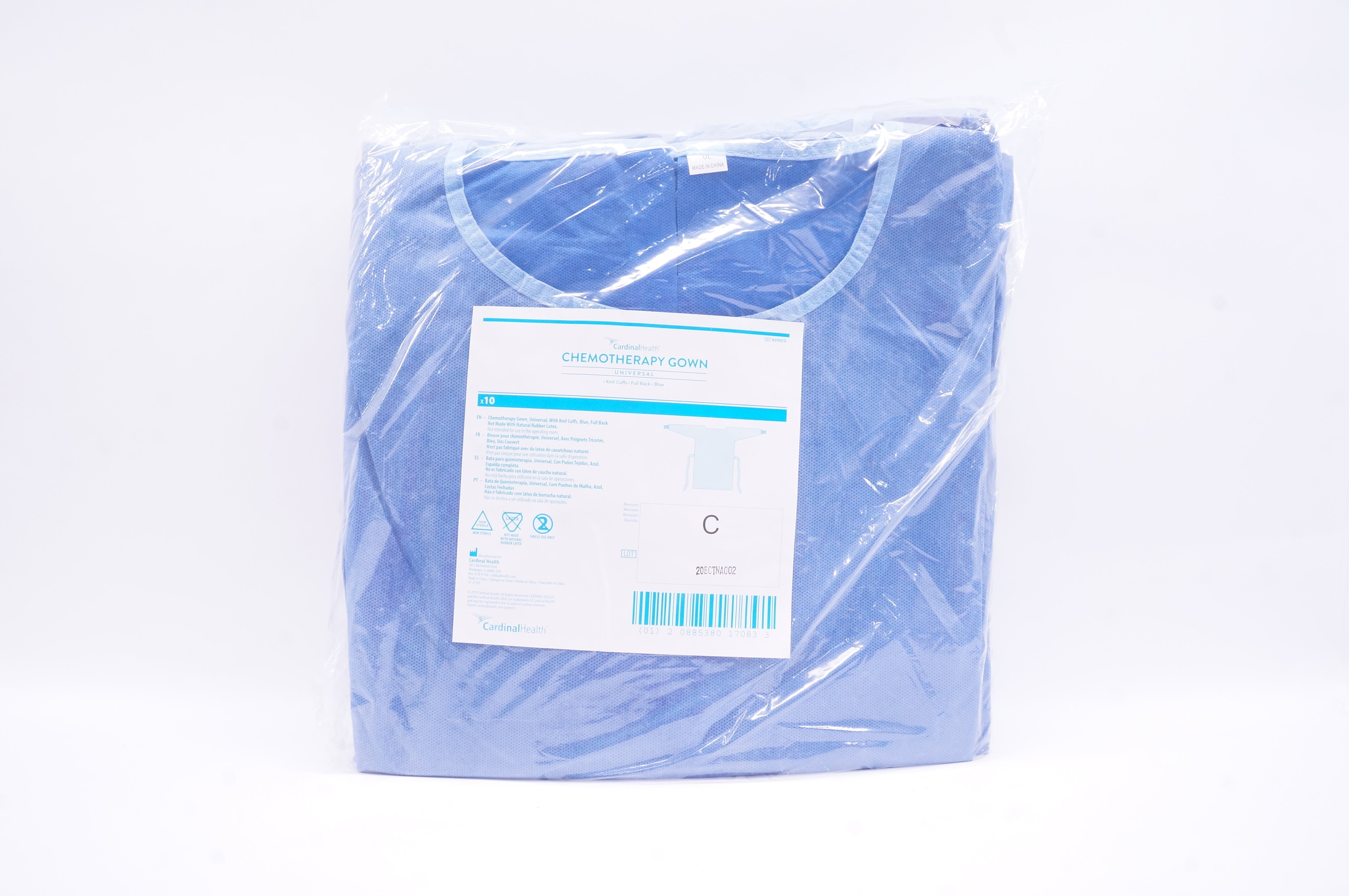 Cardinal Health 8200CG Universal Knit Cuffs Full Back Blue - Pack of 9