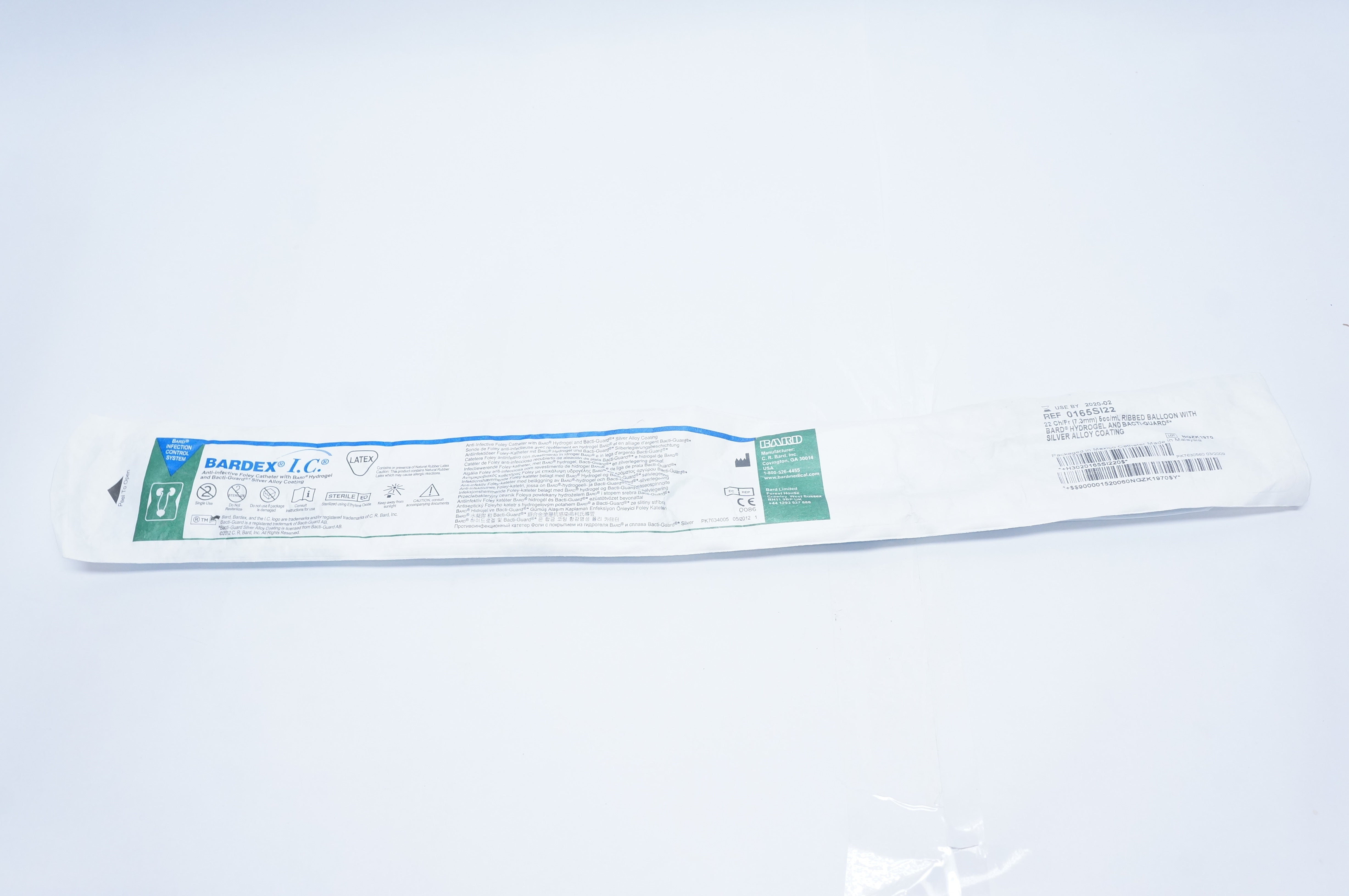 Bard 0165SI22 Bardex I.C. Anti-Infective Foley Cath. 22Fr. 5ml (x)