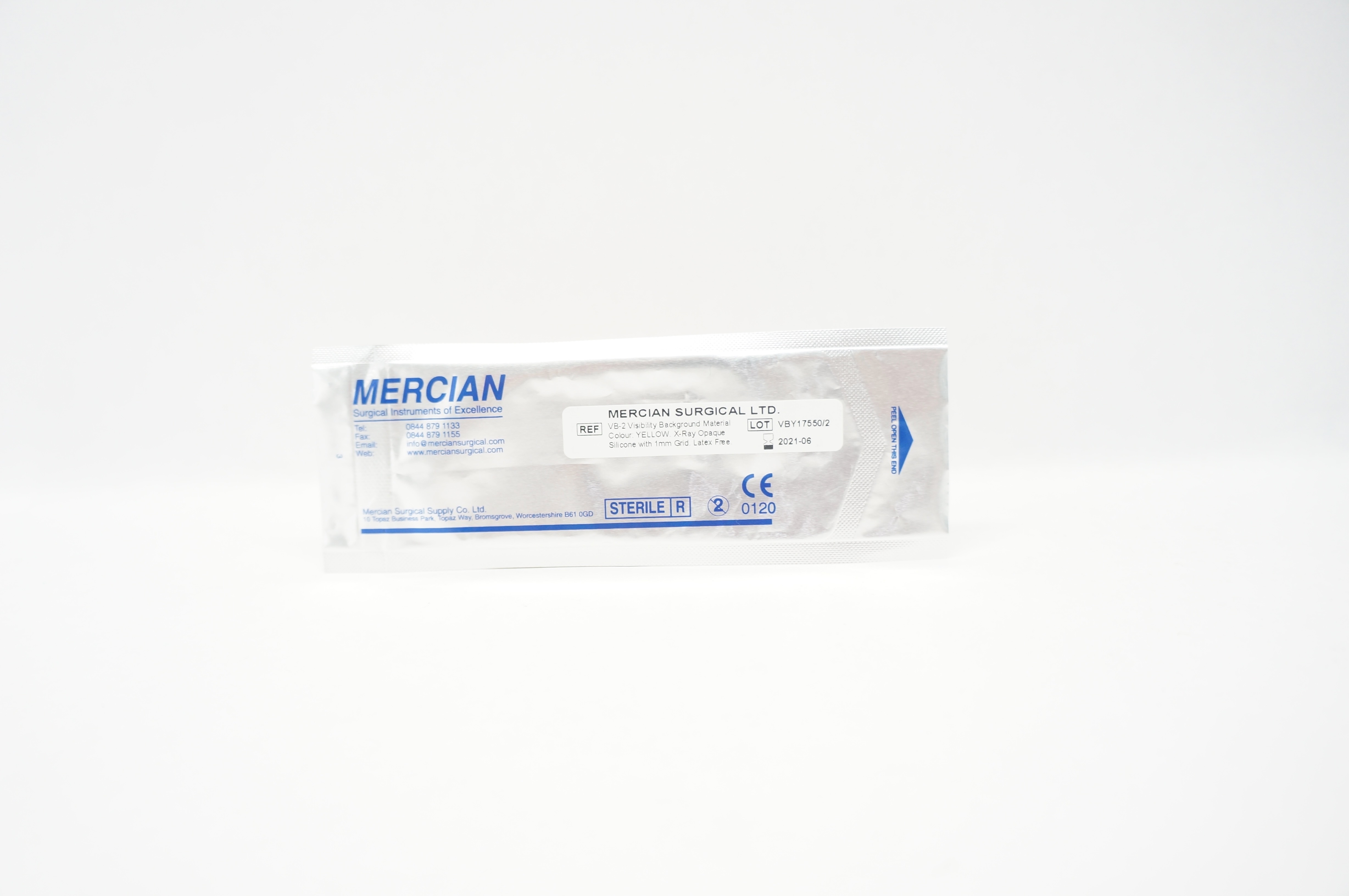 Mercian VB-2 Visibility Background Material X-Ray Opaque Silicone 1mm Yellow (x)