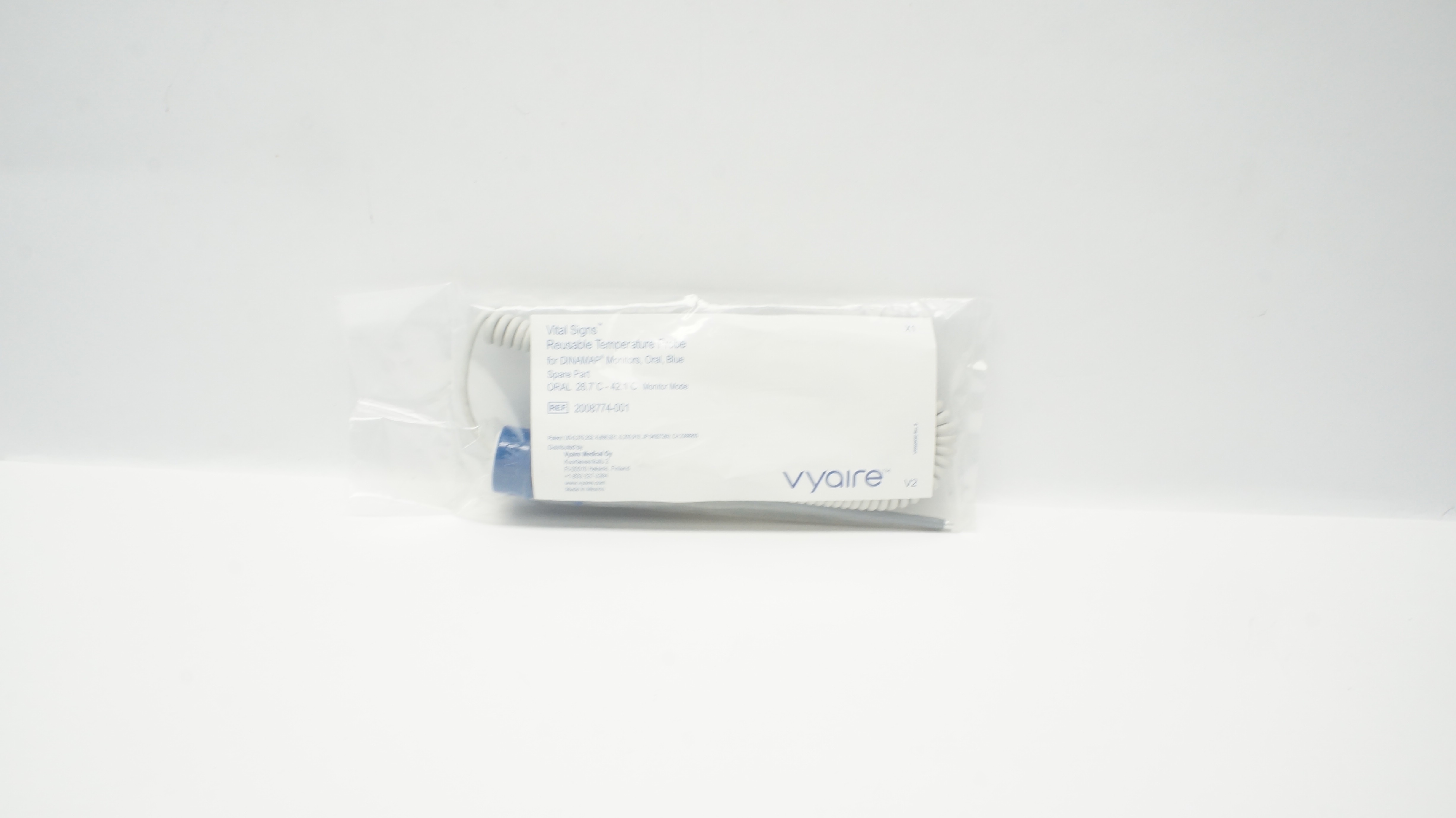 Vyaire 2008774-001 Vital Signs Oral Temperature Probe For DINAMAP Monitors, Blue