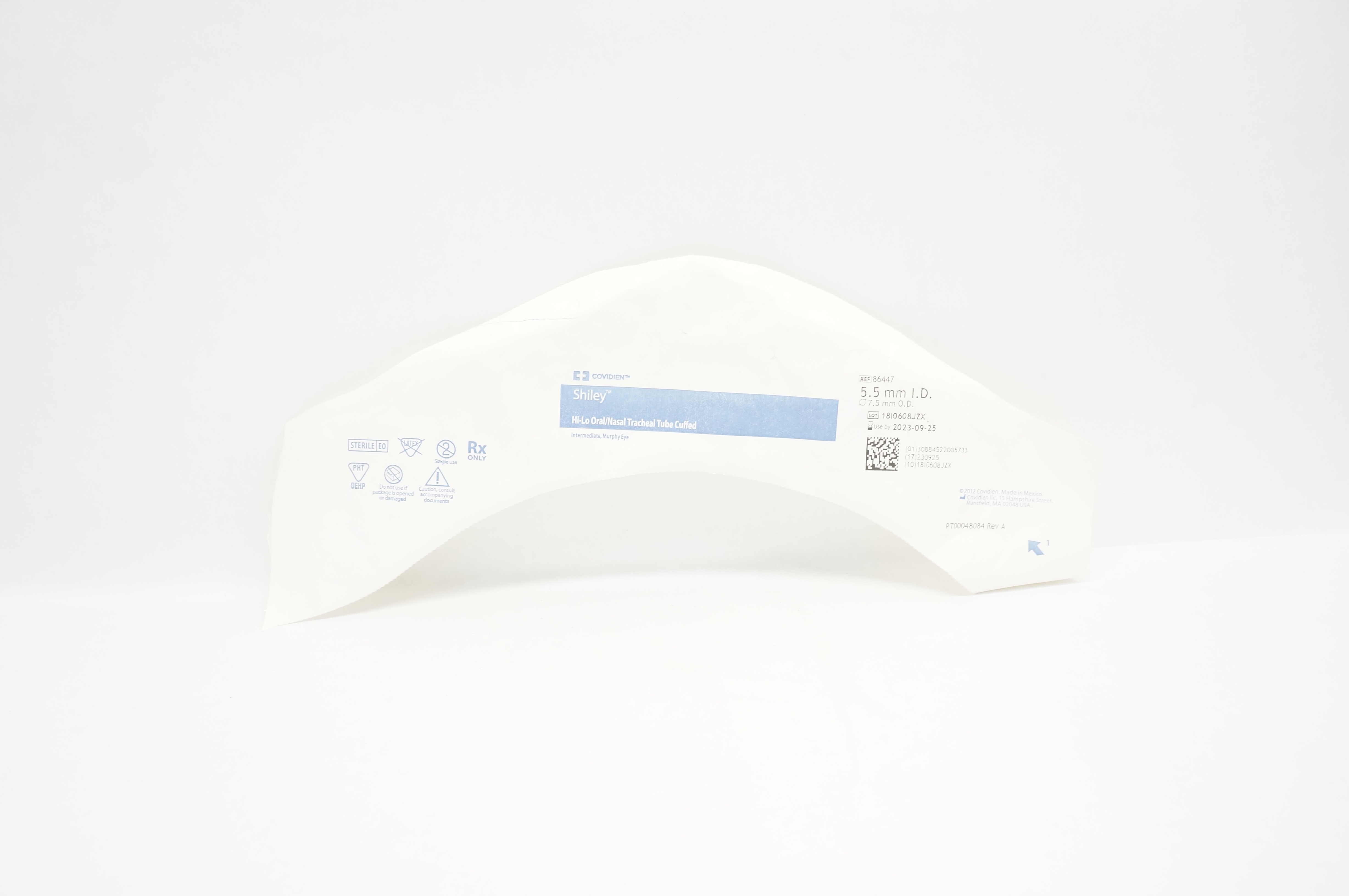 Covidien 86447 Shiley Hi-Lo Oral/Nasal Tracheal Tube Cuffed 5.5ID x 7.5mm OD (x)