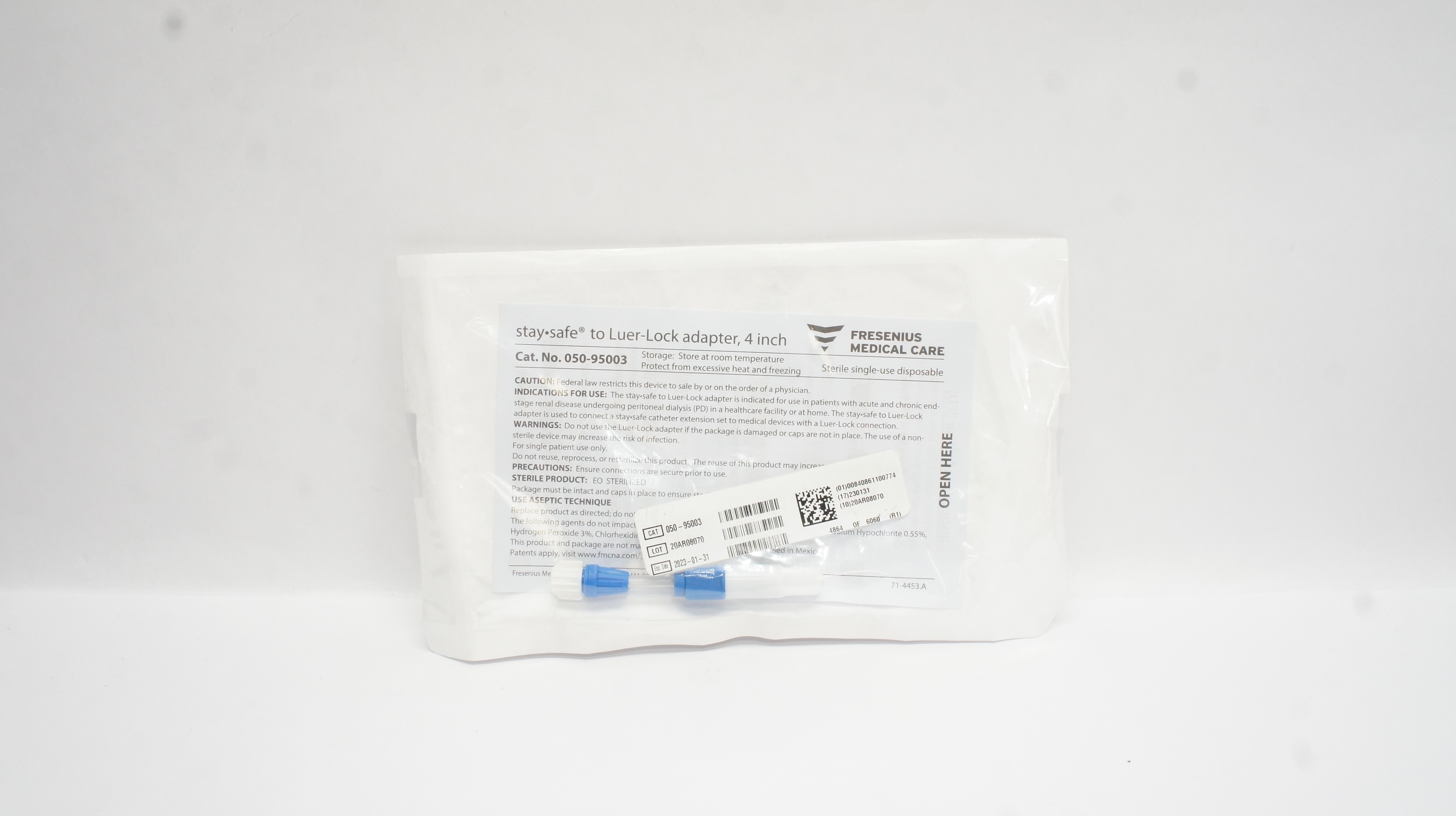 Fresenius Medical Care 050-95003 Stay-Safe Luer-Lock Adaptor 4inch (x)