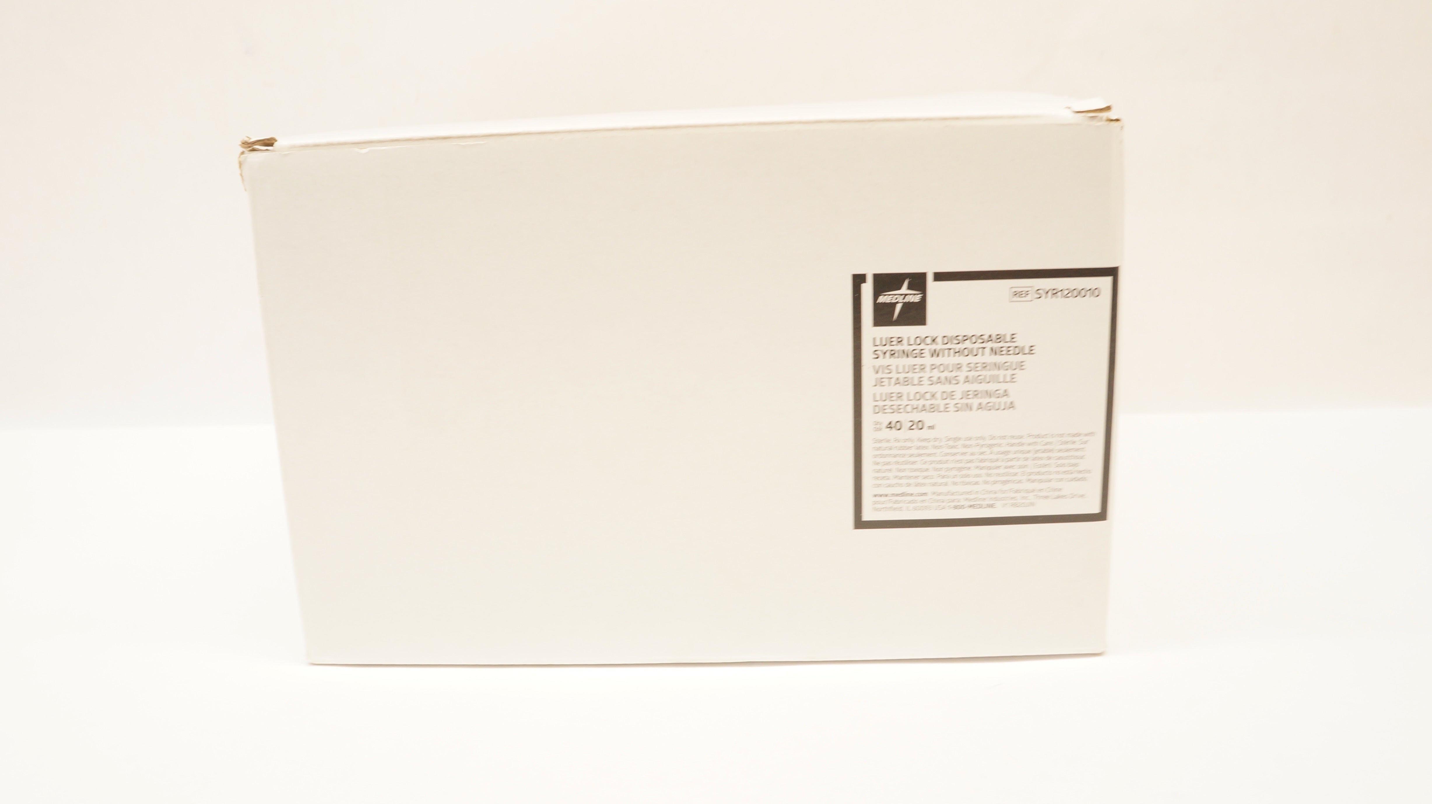 Medline SYR120010 Luer Lock Disposable Syringe Without Ndle 20ml - Box of 40
