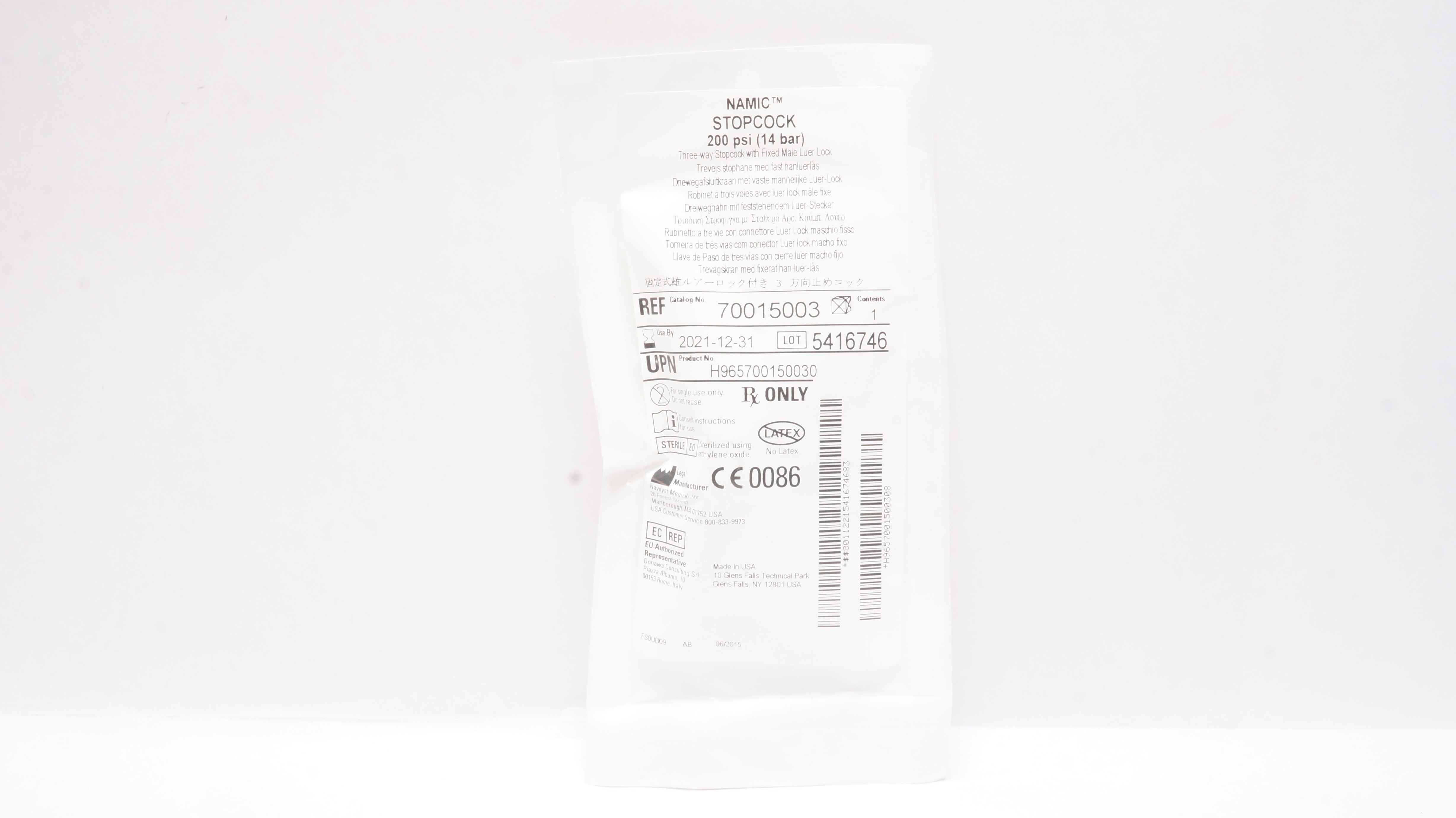 Navilyst Medical 70015003 Namic Stopcock 200psi (x)