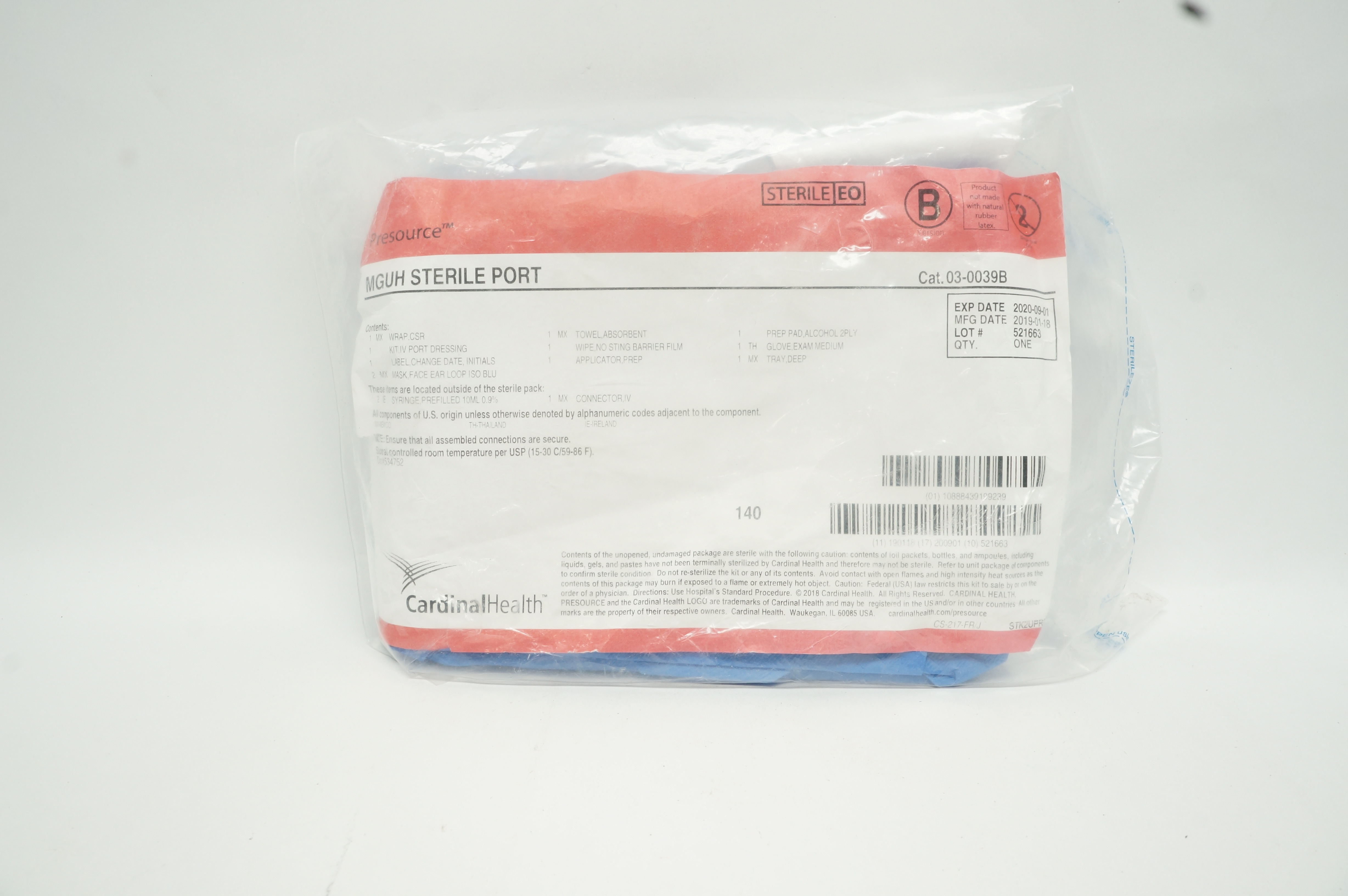 Cardinal Health 03-0039B Presourse MGUH Sterile Port (x)