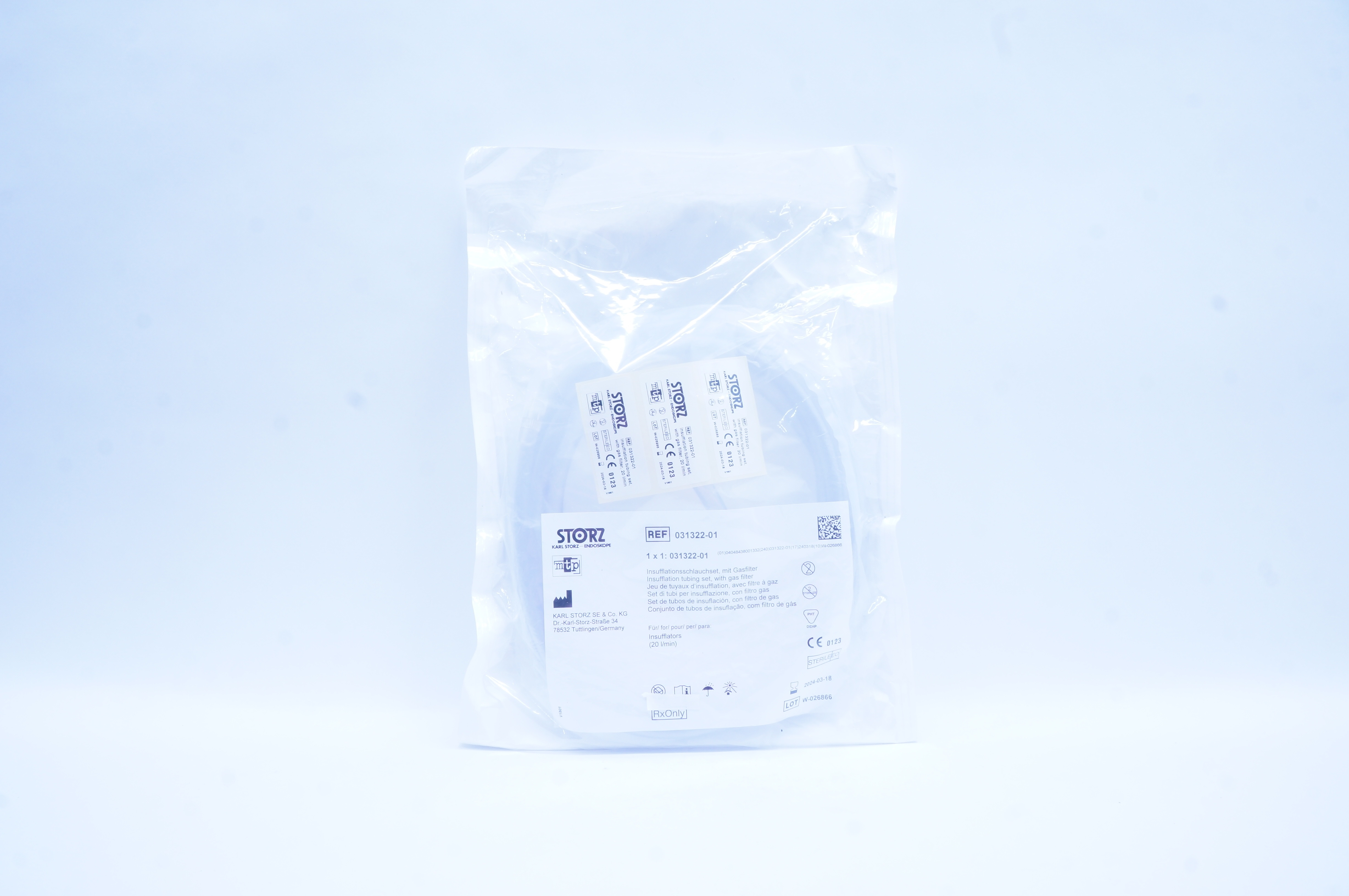 Karl Storz 031322-01 Insufflation Tubing Set with Gas Filter 20L/min