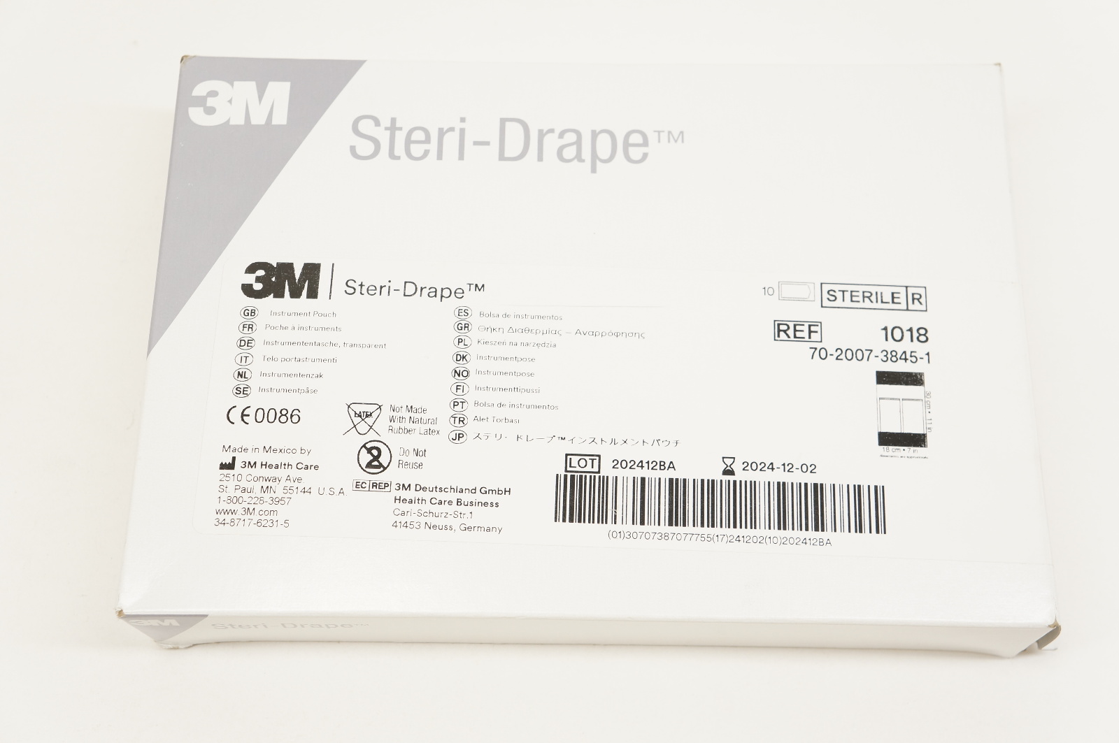 3M 1018 Steri-Drape 7inch x 11inch